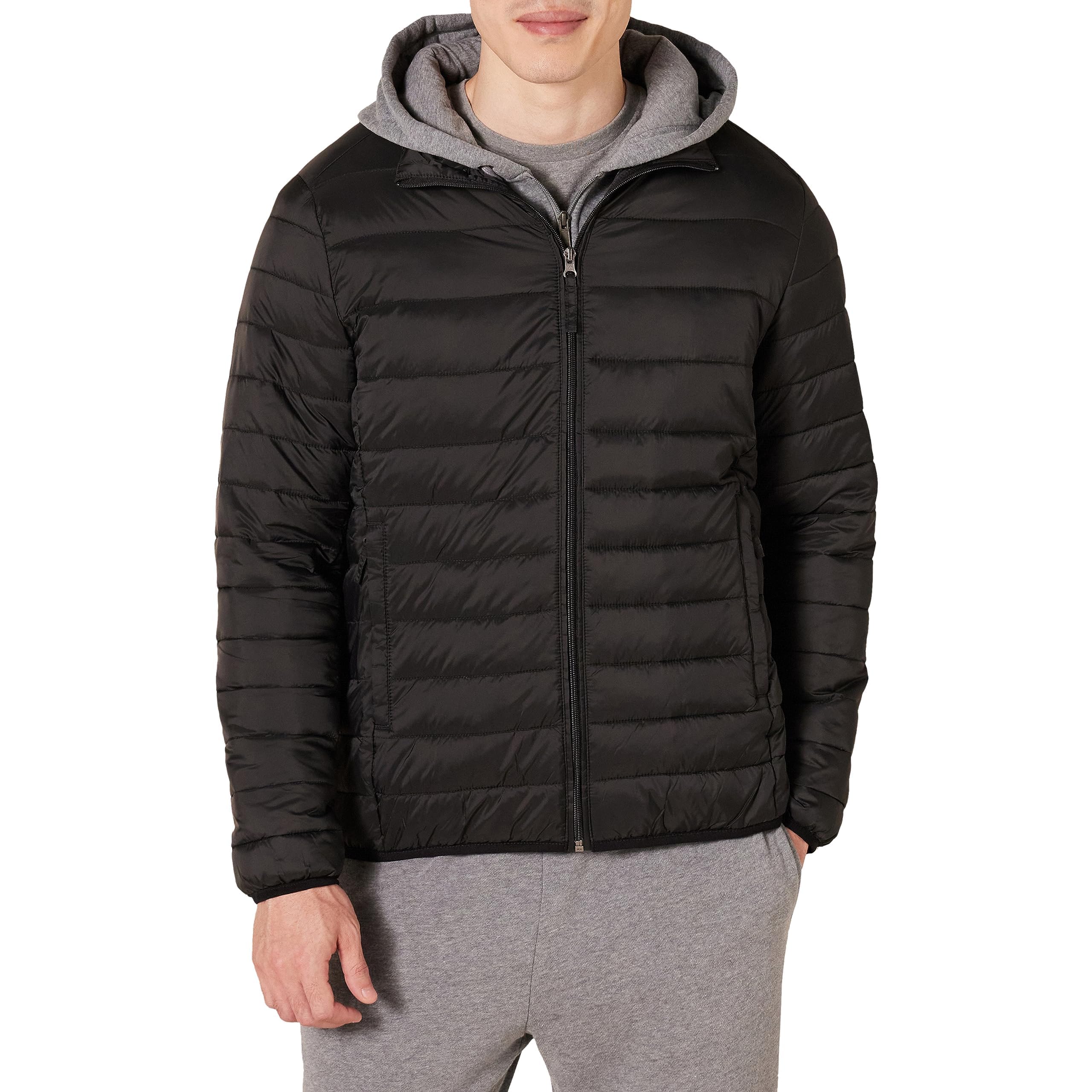 Amazon Essentials Men's Packable Lightweight Water-Resistant Puffer Jacket - Big & Tall Sizes - Warm Winter Coat for Outdoor Activities, Travel & Casual Wear