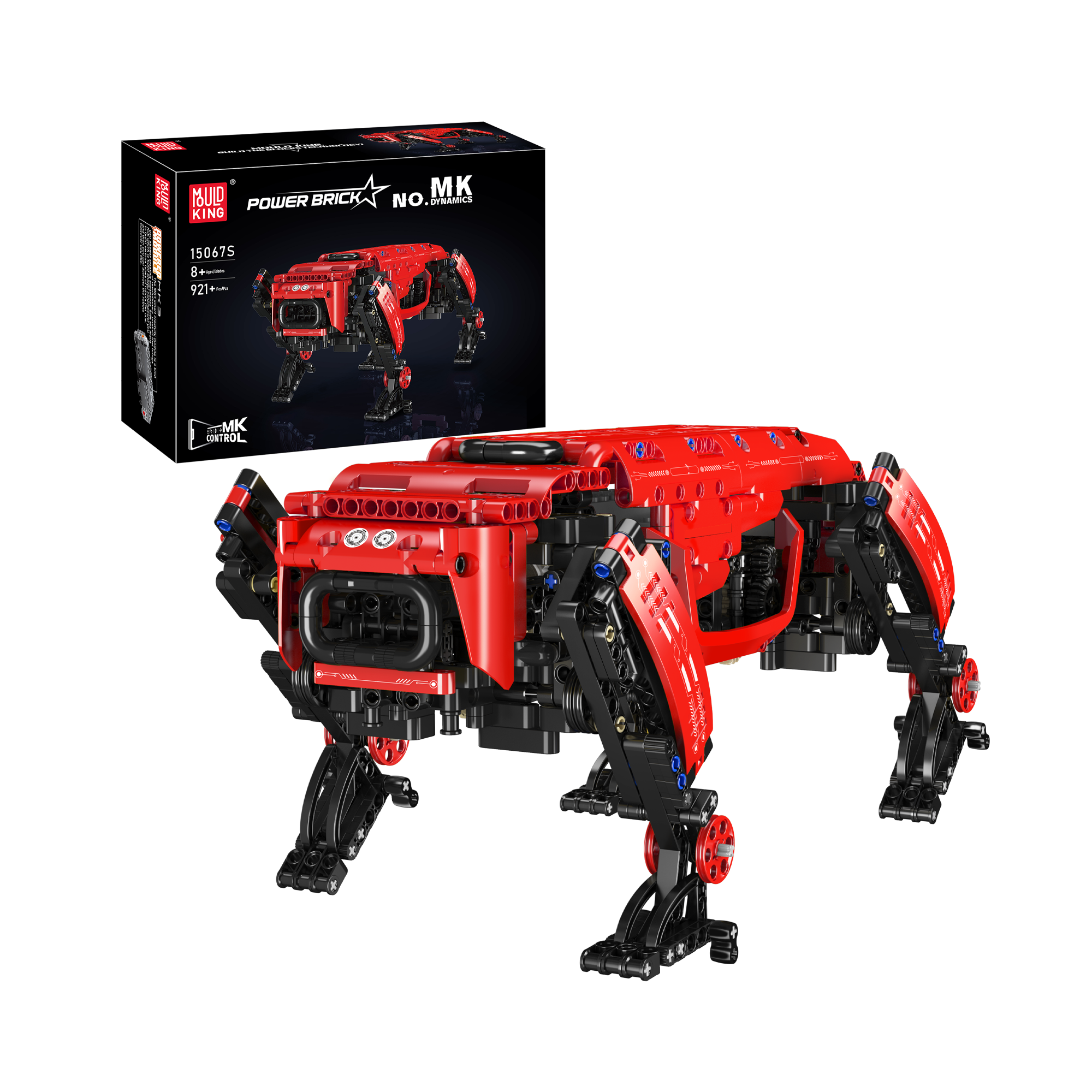 Mould King 15067S Boston Robot Dog Remote Control Building Block Set - 921 PCS STEM Toy for Kids & Adults | Interactive Pet Robot for Home, Office & Educational Play