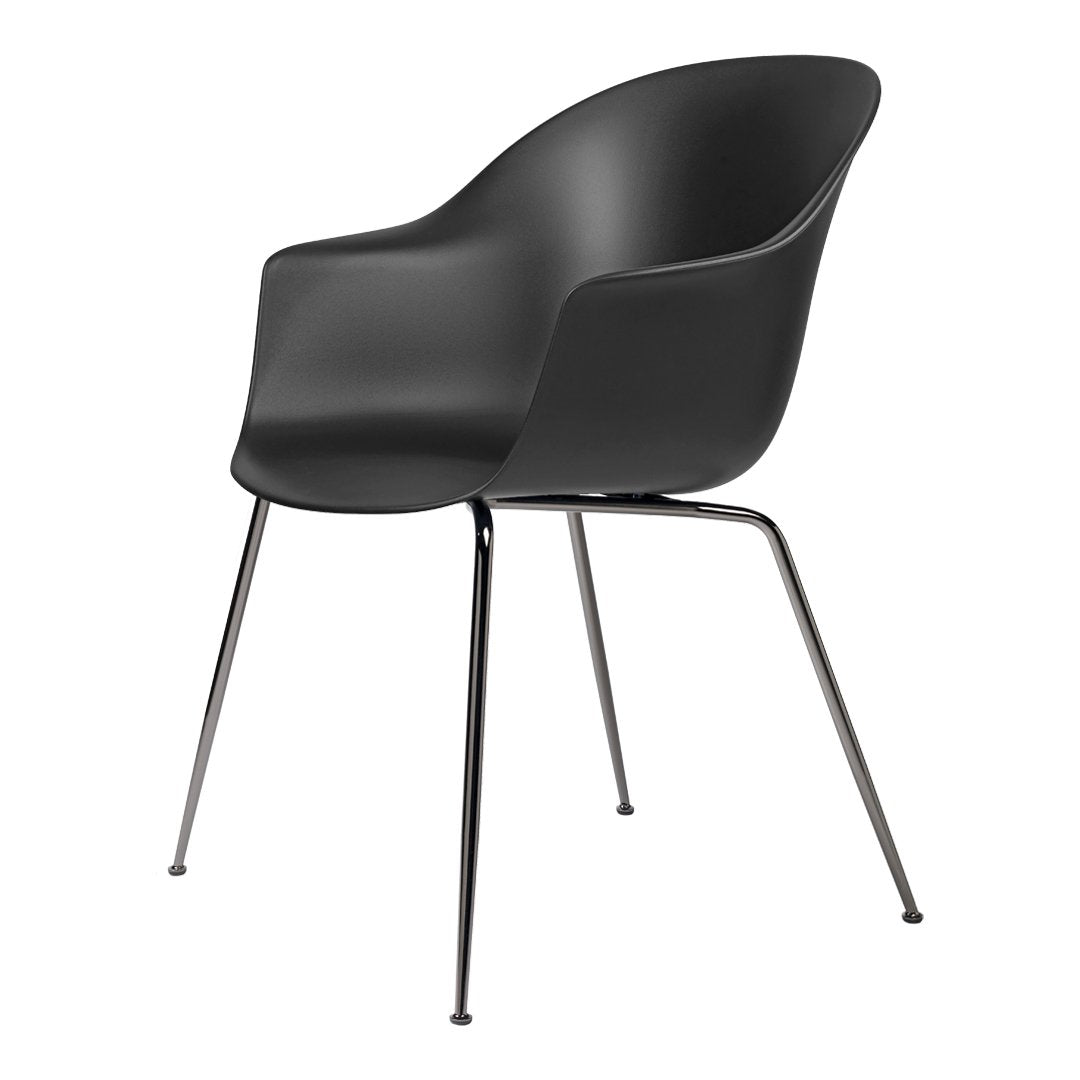 Modern Bat Dining Chair with Conic Base - Unupholstered Wooden Seat for Kitchen, Dining Room & Restaurant - Stylish & Comfortable Seating Solution
