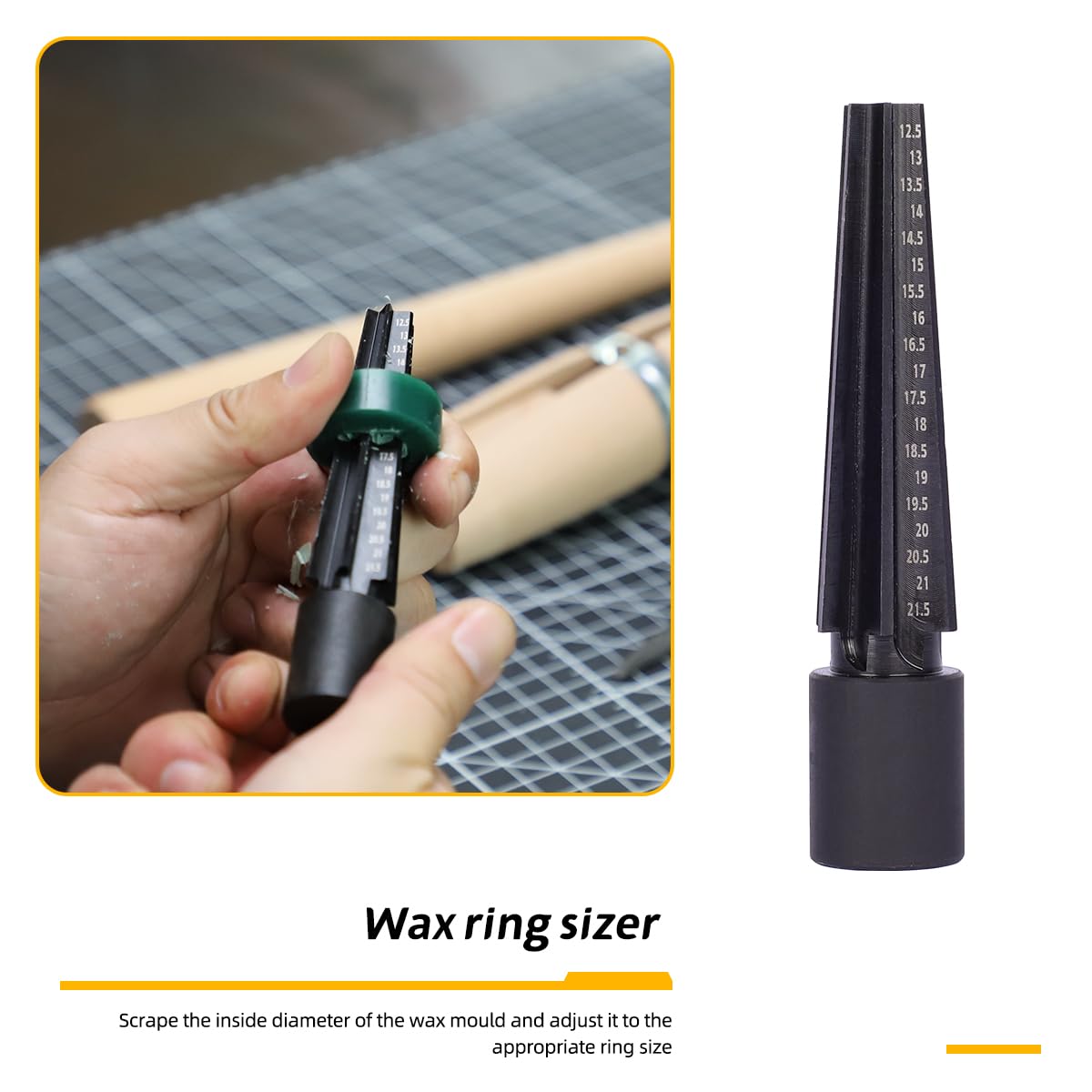 Professional Jewelry Wax Ring Sizer & Carving Tool Kit - Complete Lost Wax Casting Supplies with Ring Sizer Mandrel, Wax Tube, Saw Frame & File - Perfect for Jewelry Making, Ring Resizing & DIY Craft Projects