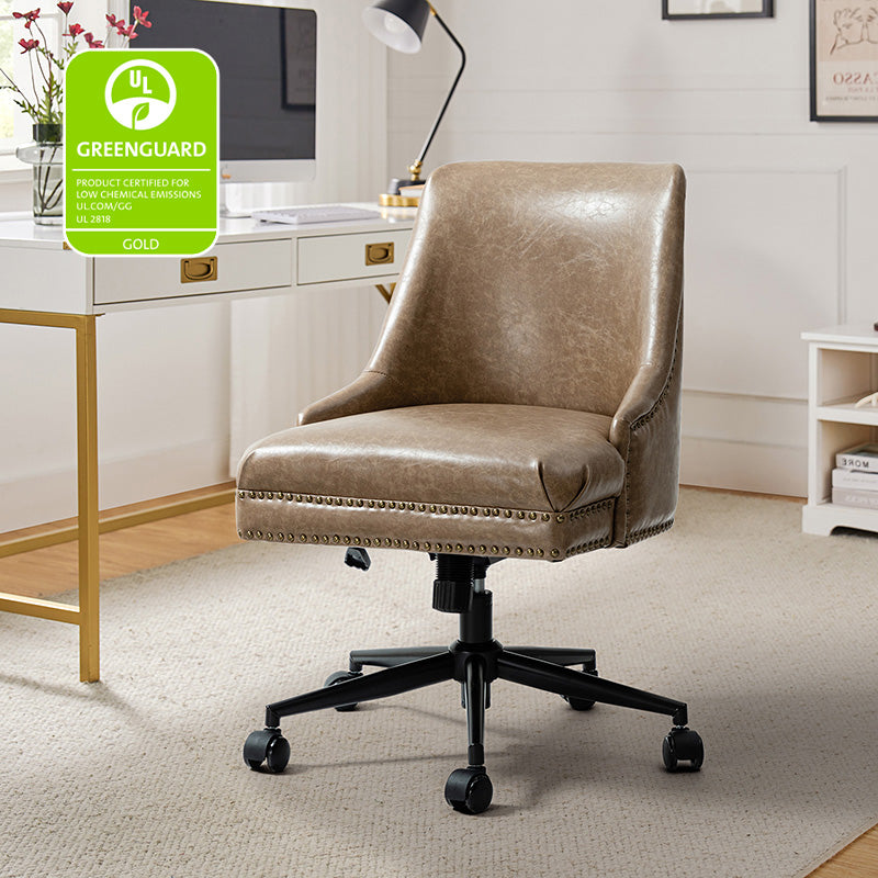 Juniper Vegan Leather Office Chair - Ergonomic Executive Desk Chair for Home & Office - Eco-Friendly PU Leather, Adjustable Height, Comfortable Seating for Long Hours