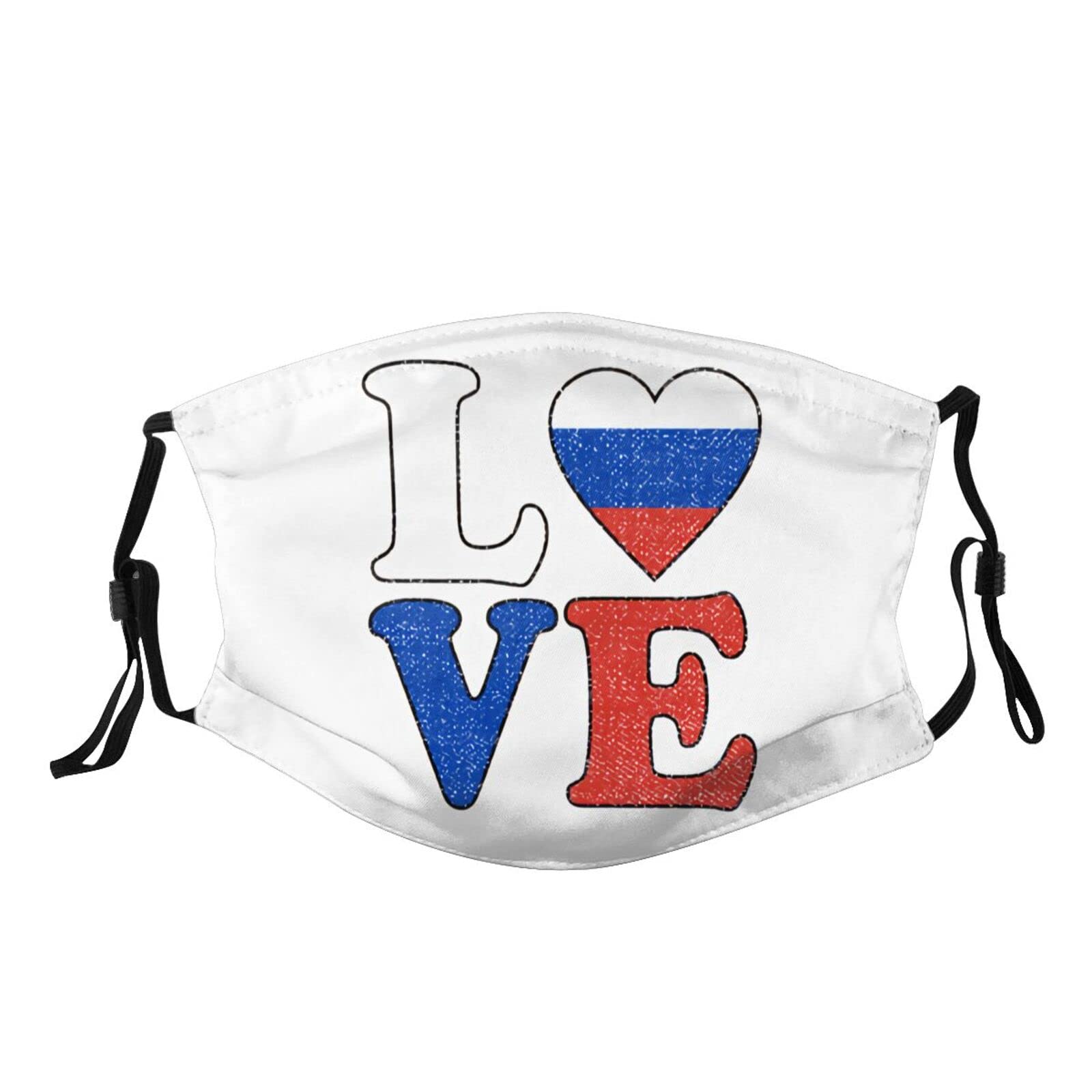 USA Russia Flag Pattern Washable Reusable Face Mask with Filter Pocket - Adjustable Balaclava for Men, Women & Teens - Outdoor Activities, Sports, Travel Protection