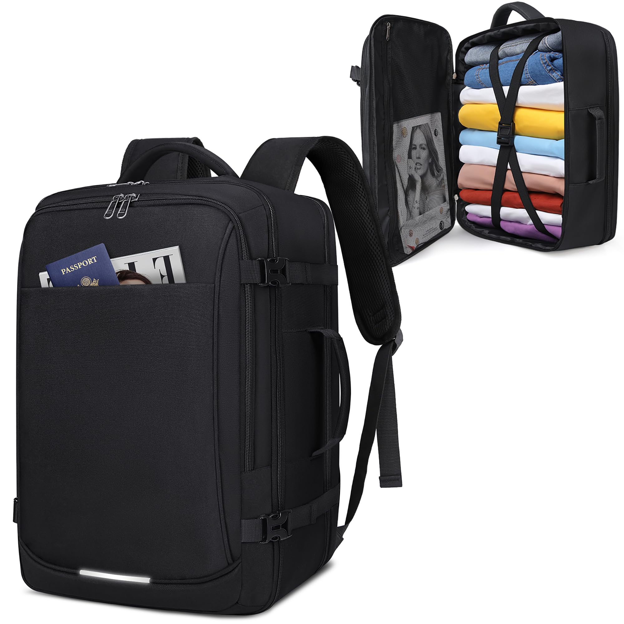 IGOLUMON 40L Waterproof Travel Backpack for Men & Women - Flight Approved Carry On Backpack with 17