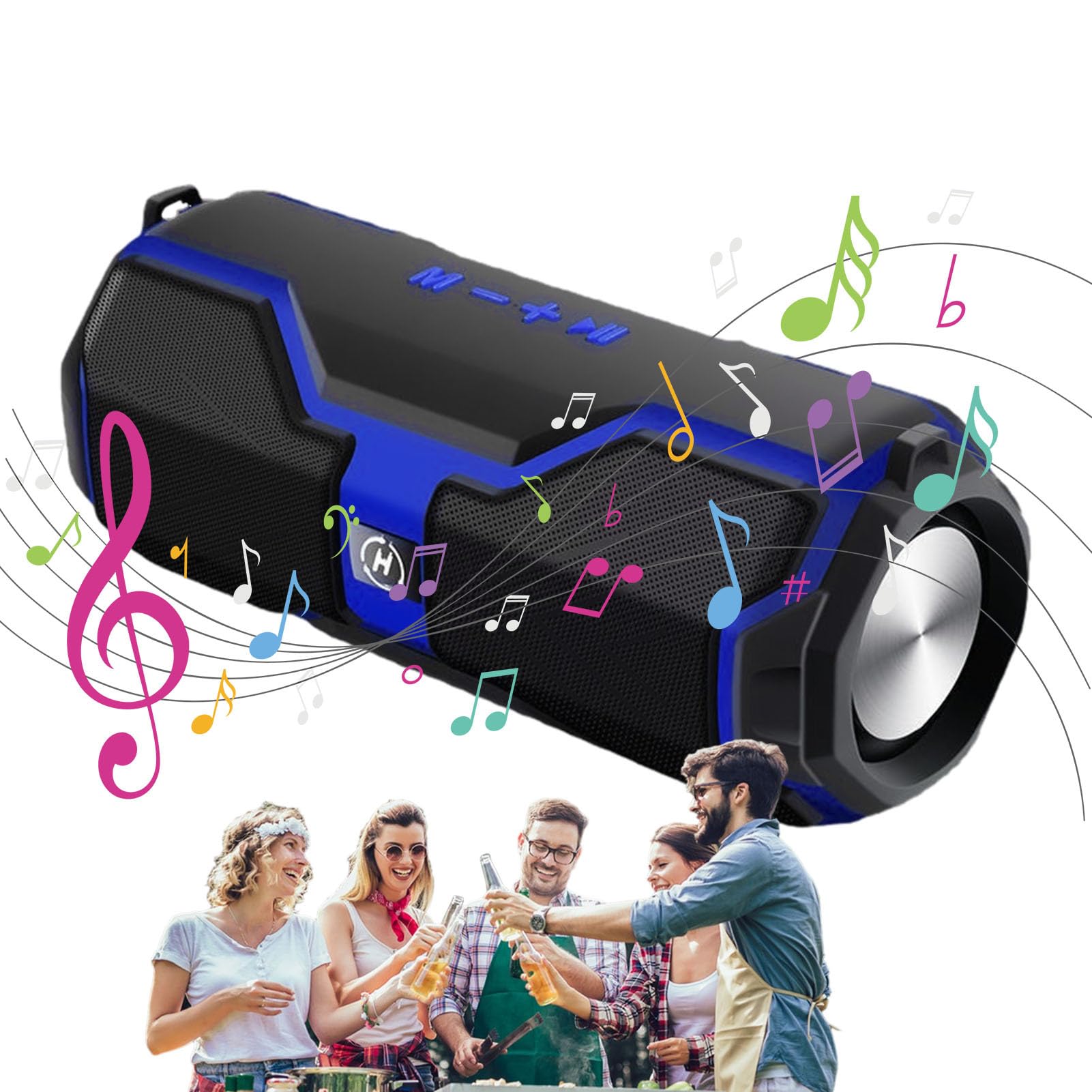 TILEZE Loud Wireless Speakers with Rechargeable Subwoofer, Weatherproof Portable Boombox for Camping, Beach, Shower, Home, and Outdoor Parties | Perfect for Indoor, Travel, and Event Use