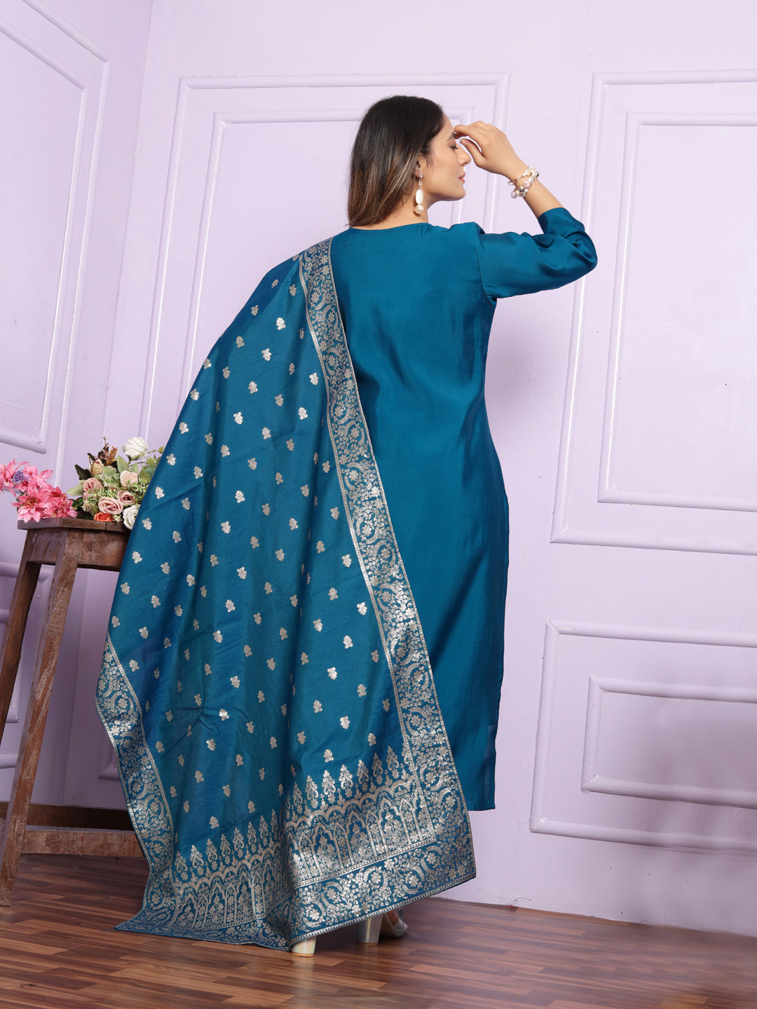 Stylish Blue Designer Party Wear Pant Suit with Hand Embroidery - Perfect for Weddings, Cocktail Parties & Special Occasions