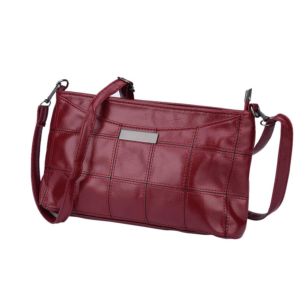 Stylish Leather Tote Bag with Zipper - Women's Messenger Shoulder Bag in Classic Plaid Design - Perfect for Work, Travel & Daily Essentials