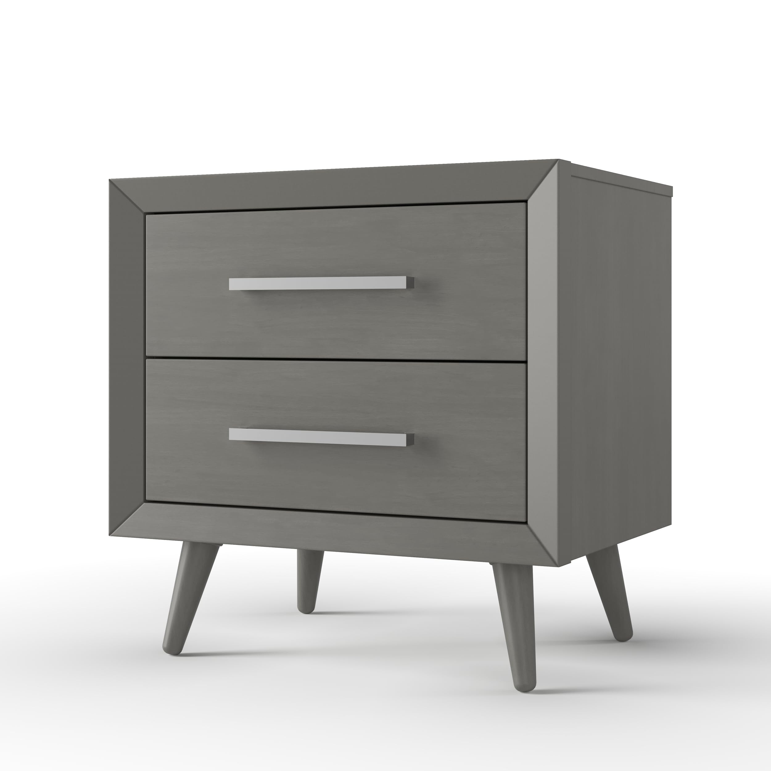 Child Craft Cranbrook 2-Drawer Nightstand - Sturdy Pinewood Nursery & Bedroom Side Table with Large Storage Drawers, Non-Toxic Baby-Safe Finish in Lunar Gray - Perfect for Kids' Rooms, Guest Bedrooms & Small Space Storage Solutions