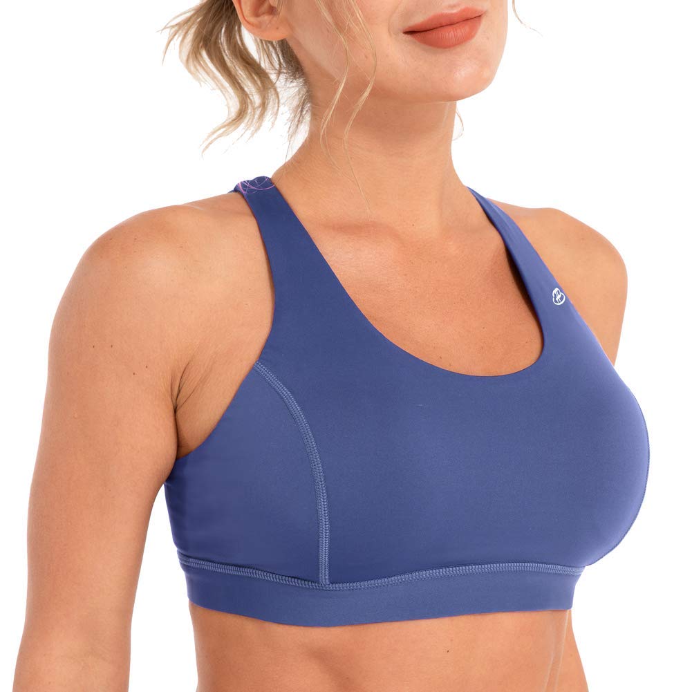 Women's Low Support Padded Sports Bras - Strappy Criss-Cross Back for Yoga & Workouts