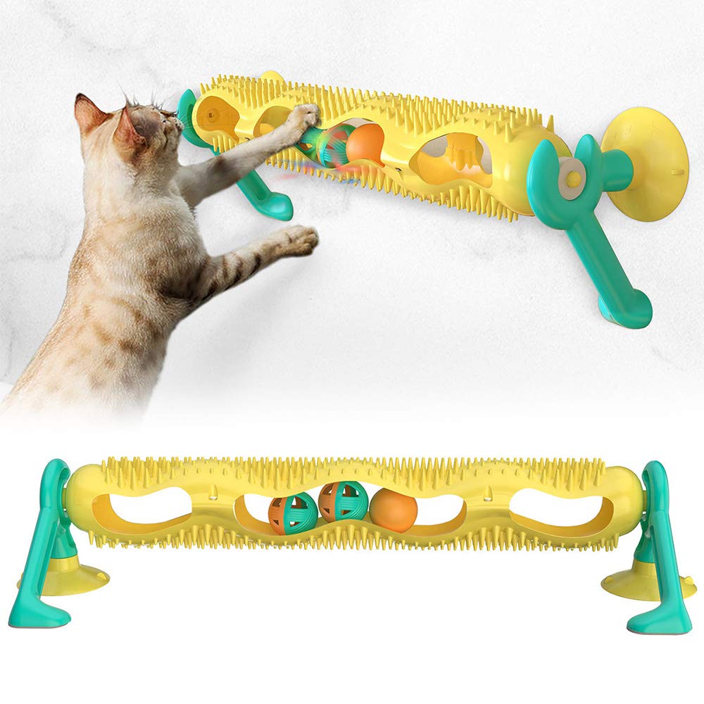 Fesjoy Interactive Cat Toy with Catnip & Glowing Balls - Fun Scratching & Tickle Toy for Indoor Cats - Perfect for Playtime, Exercise & Stress Relief
