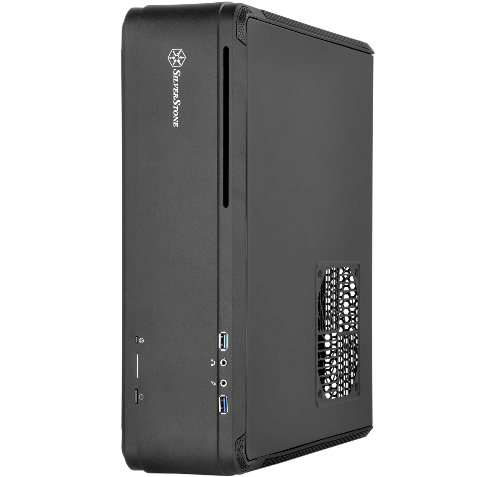 SilverStone Technology FTZ01B Black Aluminum Mini-ITX/DTX Small Form Factor PC Case with PCI-E Riser & Low Profile Fans - Compact Gaming & Home Theater Computer Builds