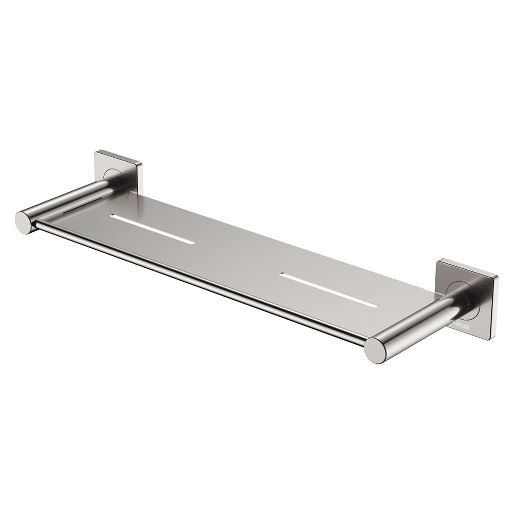 Fienza Sansa Shower Shelf 83207BN - Brushed Nickel Bathroom Organizer | Rustproof Metal Shower Caddy for Bath Essentials | Perfect for Shampoo, Soap & Razor Storage in Showers & Bathtubs