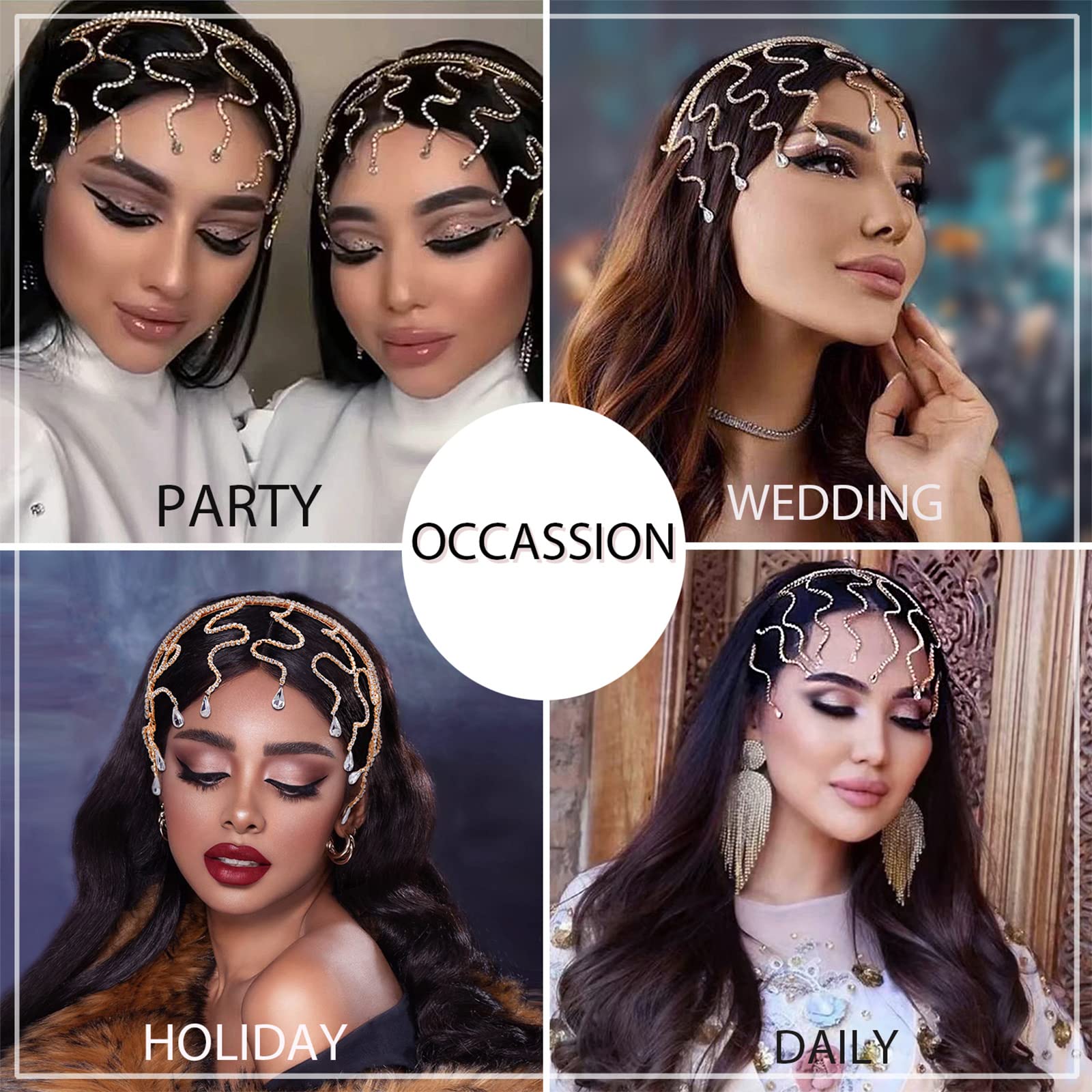 NAISKA Rhinestone Headband Wedding Tiara - Crystal Bridal Hair Accessories for Women & Girls - Perfect for Weddings, Birthday Parties, Prom, and Special Occasions