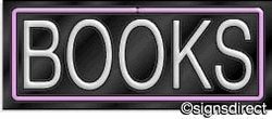 Vintage Neon Books Sign - Clear Plexiglass Background - Perfect for Home Library, Bookstore Decor & Reading Nook Lighting