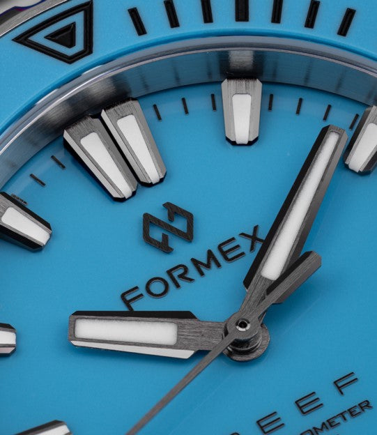 Formex REEF 39.5mm Automatic Chronometer Watch - 300m Water Resistant, Swiss Made, Bahama Blue Dial with Stainless Steel Bracelet | Luxury Diving & Everyday Wear for Men