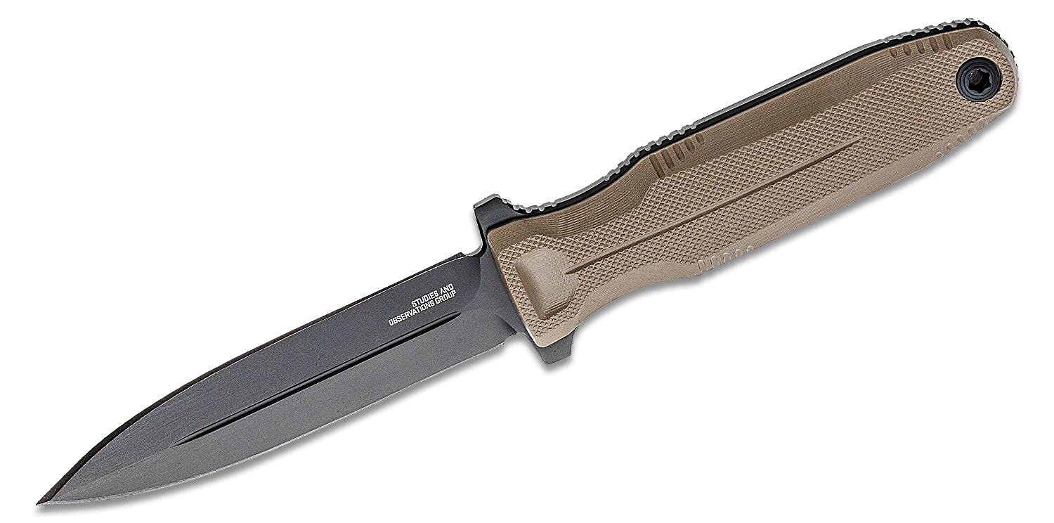 SOG Pentagon FX Tactical Fixed Blade Knife - CYRO S35VN Full-Tang Steel Blade for Outdoor Survival, Hunting & Military Use | Professional Hard-Use Full-Sized Knife for Camping, Bushcraft & Tactical Needs