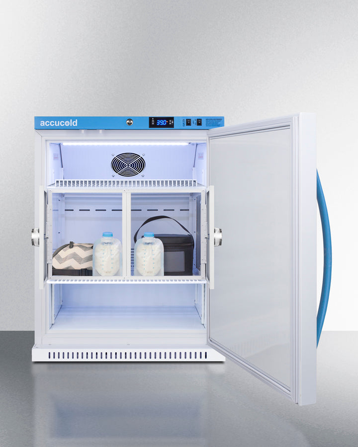 Accucold 6 Cu.Ft. MOMCUBE™ ADA Height Breast Milk Refrigerator with Interior Lockers - Perfect for Hospitals, Daycares & Breastfeeding Moms