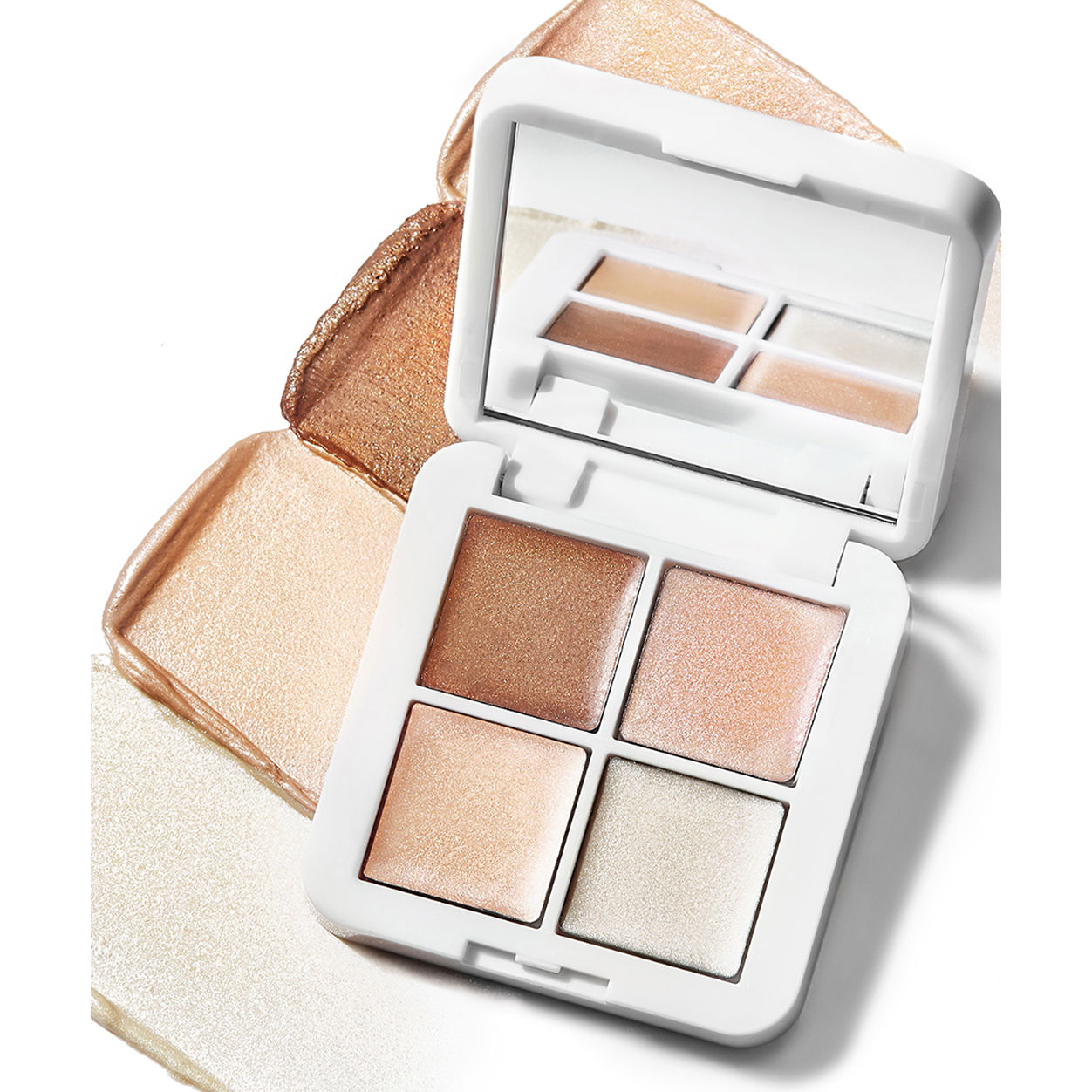 Living Luminizer Glow Quad Mini - 4-in-1 Highlighter Palette for Face & Eyes | Natural Glow Makeup for Day & Night | Perfect for Contouring, Highlighting & Strobing