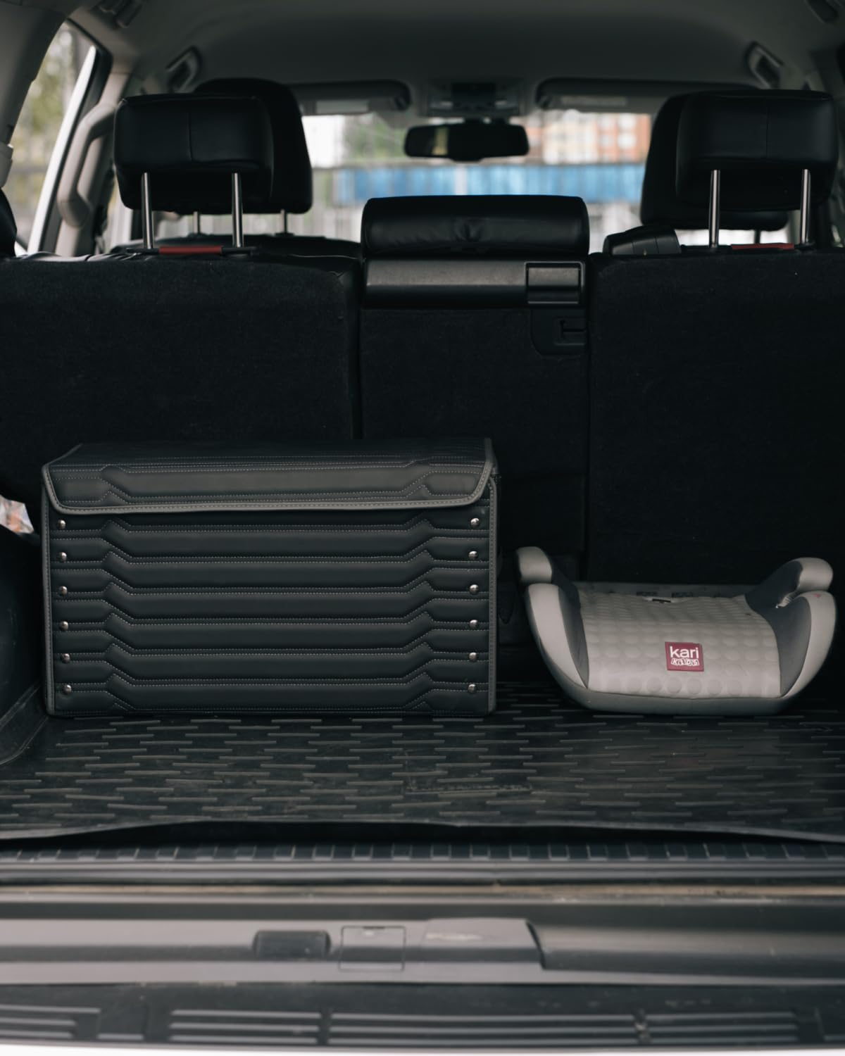Premium Foldable Trunk Organizer for SUVs & Cars - 21.6 Inch Black Storage Box with Modern Design | Perfect for Road Trips, Grocery Shopping & Vehicle Organization