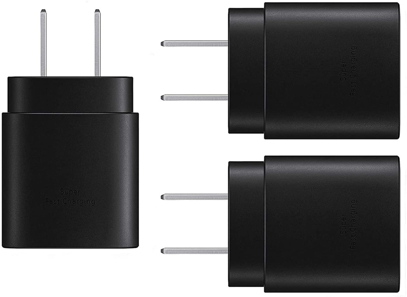 Samsung 25W USB C Fast Charger PD Wall Adapter - 3 Pack | Compatible with Galaxy S21/S20/Note10/20, iPhone 12/11/XS/XR/X/8 Plus | Super Fast Charging for Phones, Tablets & More | Home, Office & Travel Use