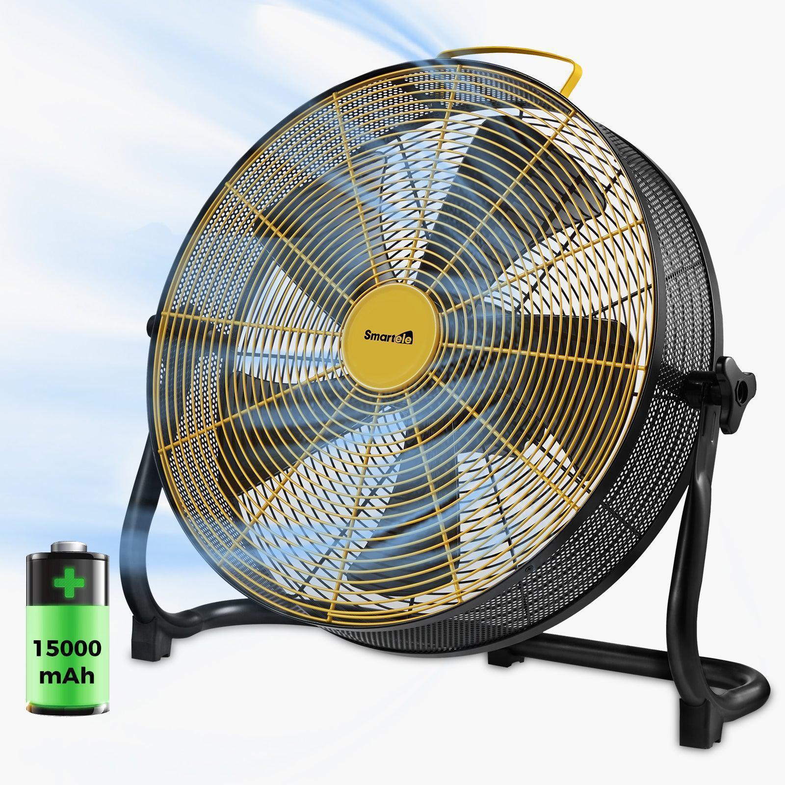 Smartele Super Quiet Battery Operated Fan - Portable Floor Fan with 3 Speed Settings, USB Rechargeable - Perfect for Home, Office, Camping & Outdoor Use