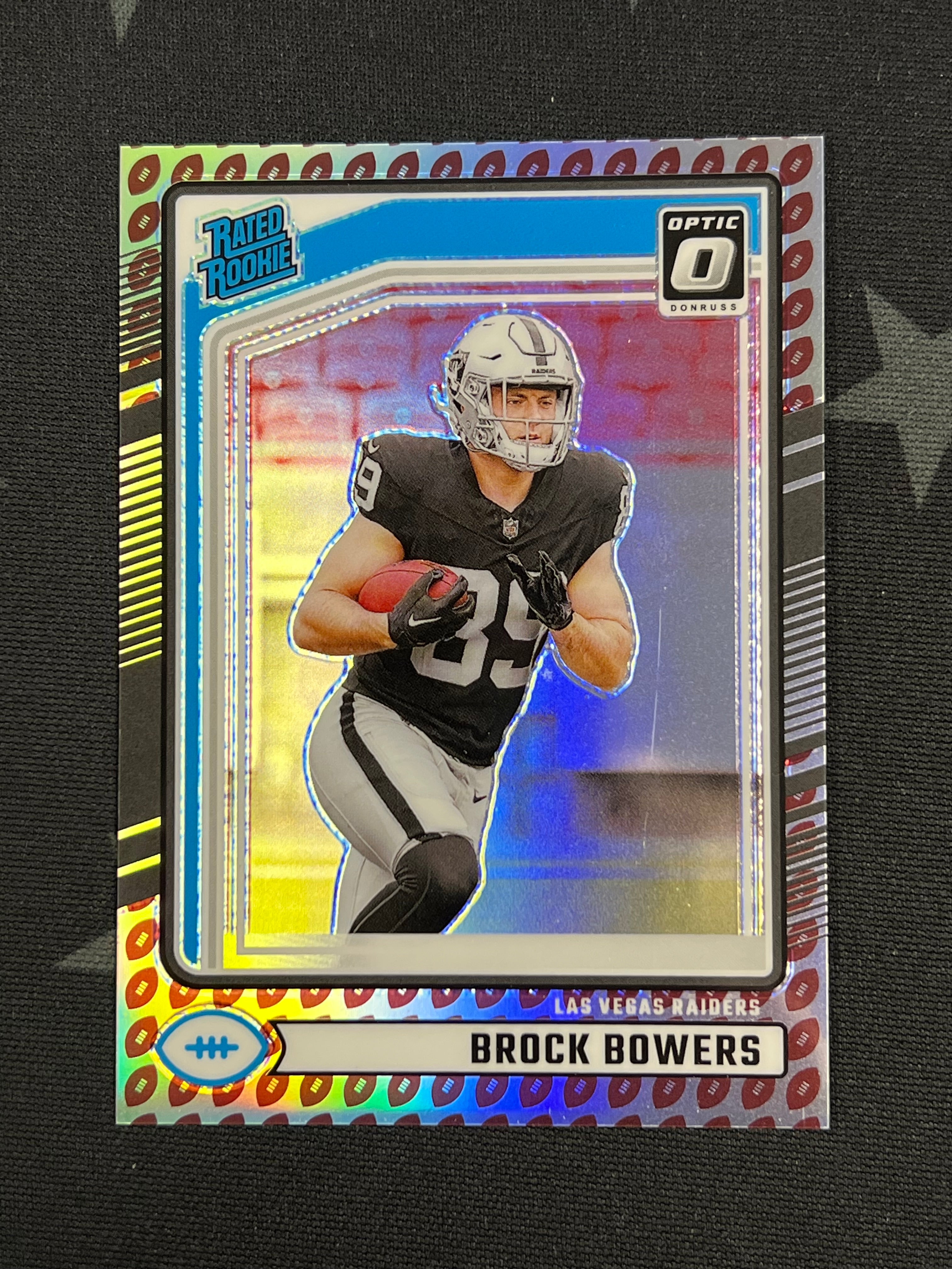 2024 Donruss Optic Brock Bowers NFL Football Rookie Card - Prizm Refractor Collectible for Fantasy Sports Fans & Trading Card Enthusiasts