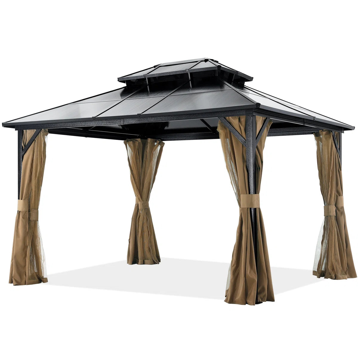 ABCCANOPY 10x12 Aluminum Patio Gazebo with Double Roof Hardtop - Perfect for Outdoor Entertaining, Backyard Relaxation, and Garden Parties