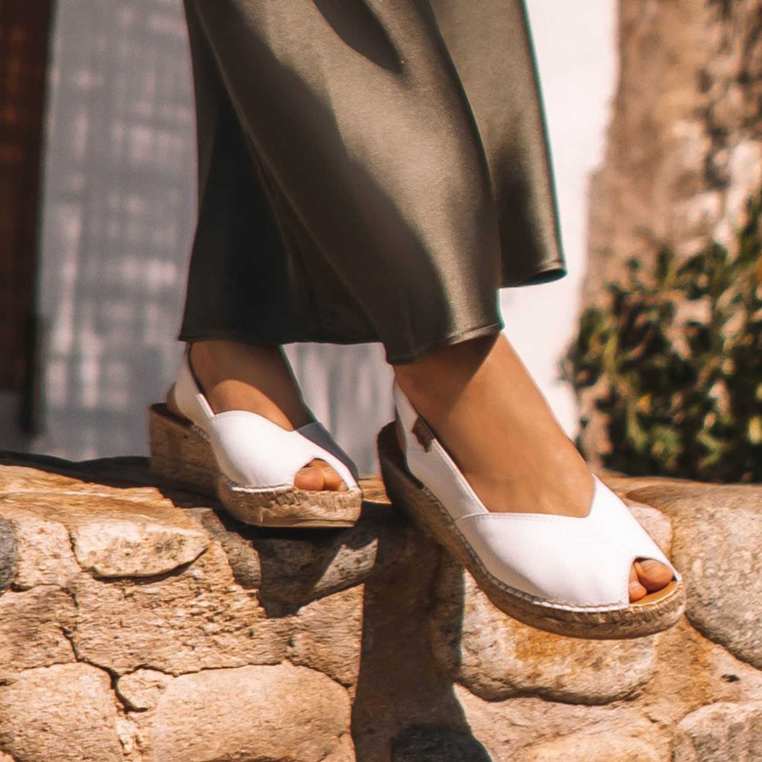 Bernia P Women's Plain Leather Wedge Espadrilles - Comfortable Casual Summer Shoes for Beach, Vacation & Everyday Wear
