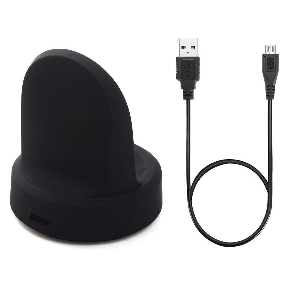 Samsung Gear S3 Wireless Charger - BeneStellar Qi Fast Charging Dock for Samsung Gear S3 Classic & Frontier Smartwatch (Black) | Perfect for Home, Office & Travel Use