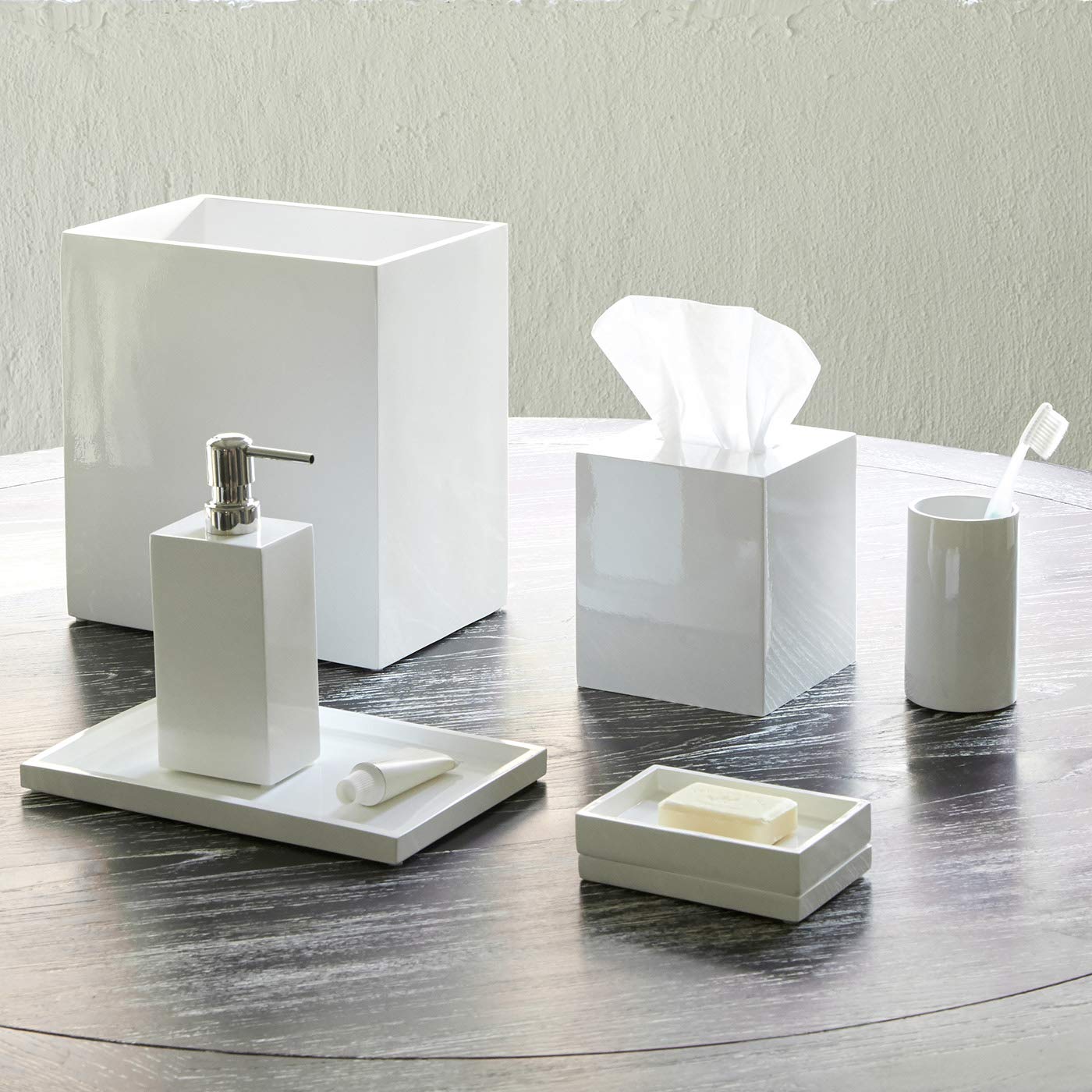 Jonathan Adler Lacquer Bath Tissue Box - Elegant Decorative Holder for Toilet Paper - Perfect for Bathroom, Powder Room & Guest Room Decor