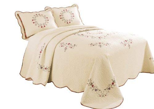 Angela Luxury King Size Cream Bedspread - Soft, Elegant, and Breathable for Master Bedroom or Guest Room Decor