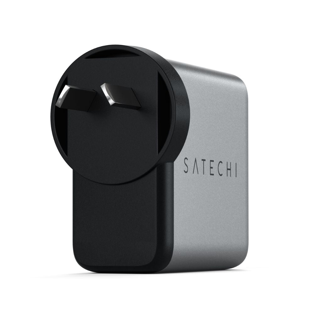 Satechi 100W USB C PD GaN Wall Charger - Fast Charging for MacBook Pro, iPhone 15, iPad, Galaxy - Compact Travel Charger for Home, Office & On-The-Go