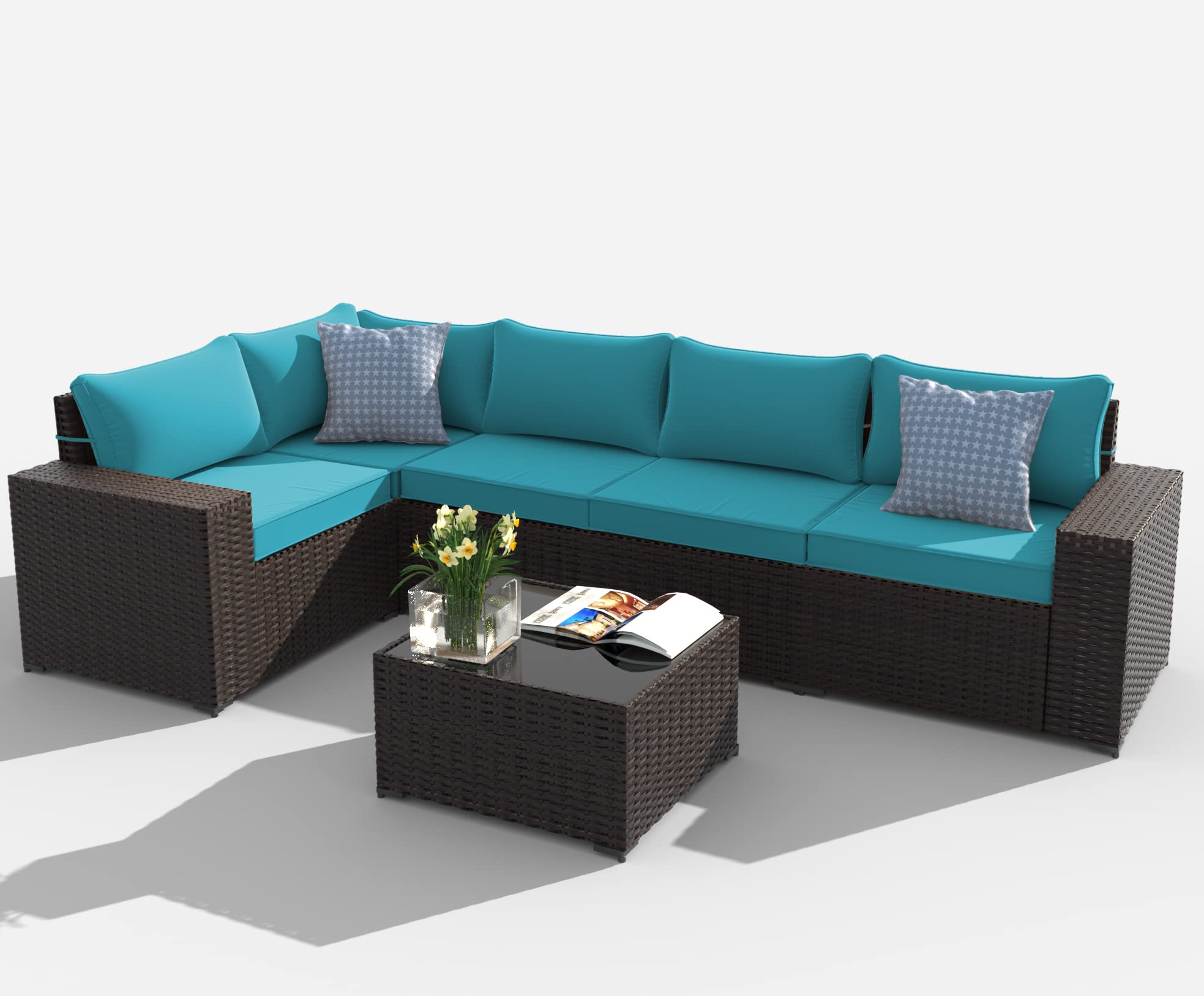 11-Piece Outdoor Cushion Covers Set - Waterproof Patio Furniture Replacement Slipcovers for Sofa, Seat & Back Pillows (Blue) - Perfect for Garden, Deck, Poolside & Patio Furniture Protection