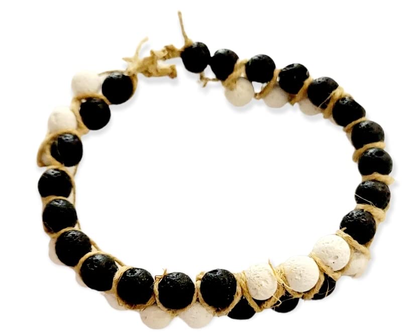 PERMANENCE Chakra Healing Bracelet for Men & Women - Double-Layered Yoga Crystal Beaded Bracelet with Natural Stones - Meditation Jewelry for Anxiety Relief & Stress Reduction (Black/White) - Perfect for Yoga, Meditation & Spiritual Healing