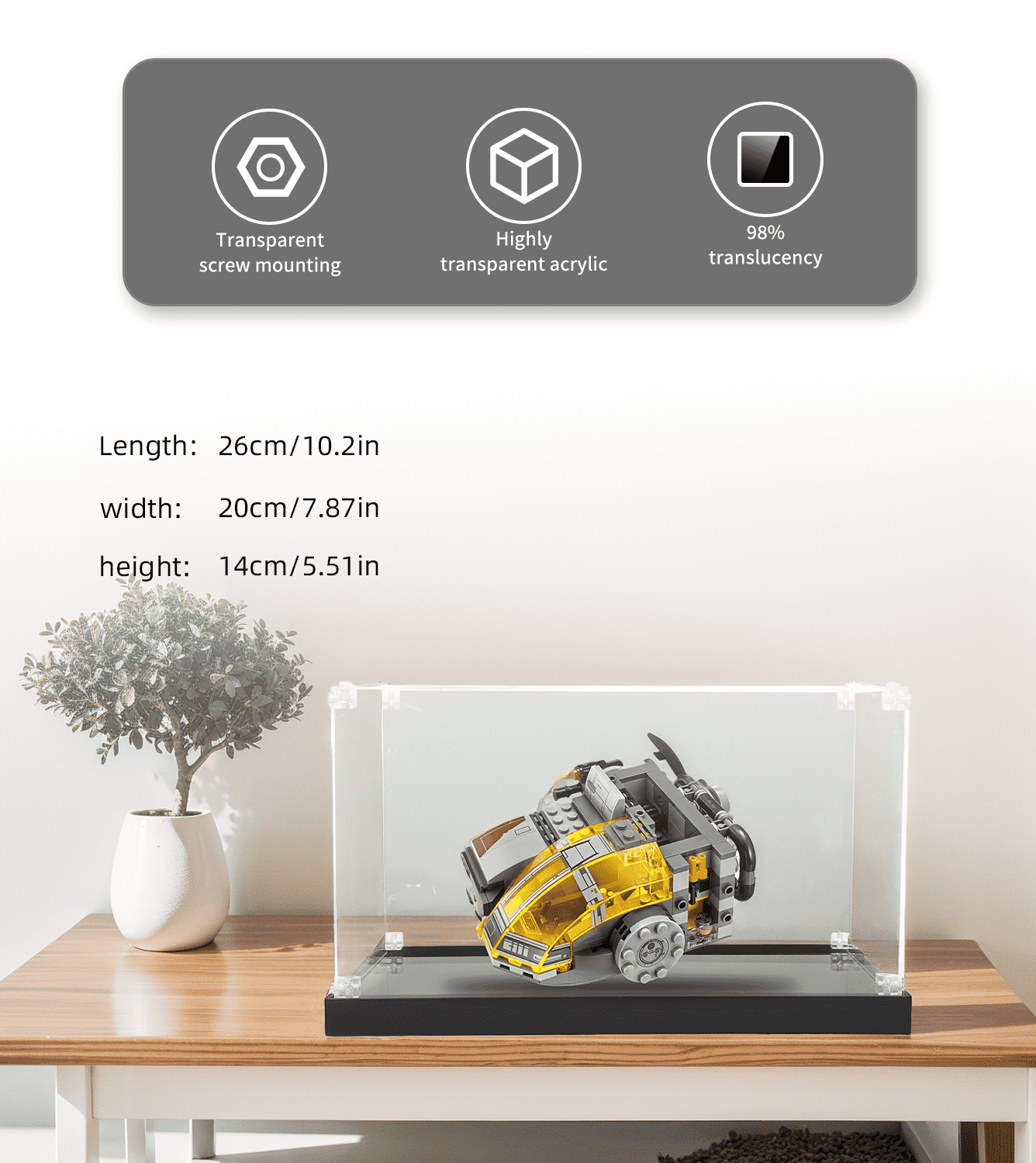 LEGO Star Wars Resistance Transport Pod 75176 Display Case - Clear Acrylic Protection for Collectible Building Sets | Perfect for Showcase, Dust Protection & Home Decor