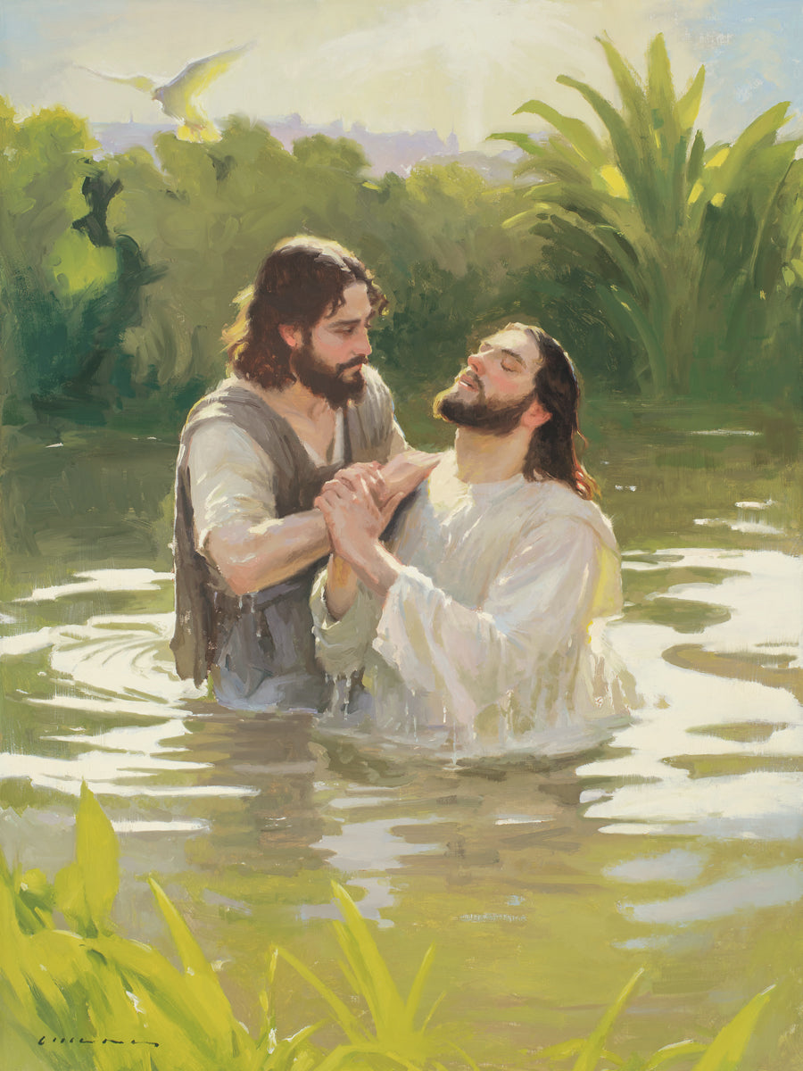 Baptism of The Savior - Religious Christian Wall Art for Home & Church Decor - Perfect for Baptism Ceremonies & Spiritual Inspiration