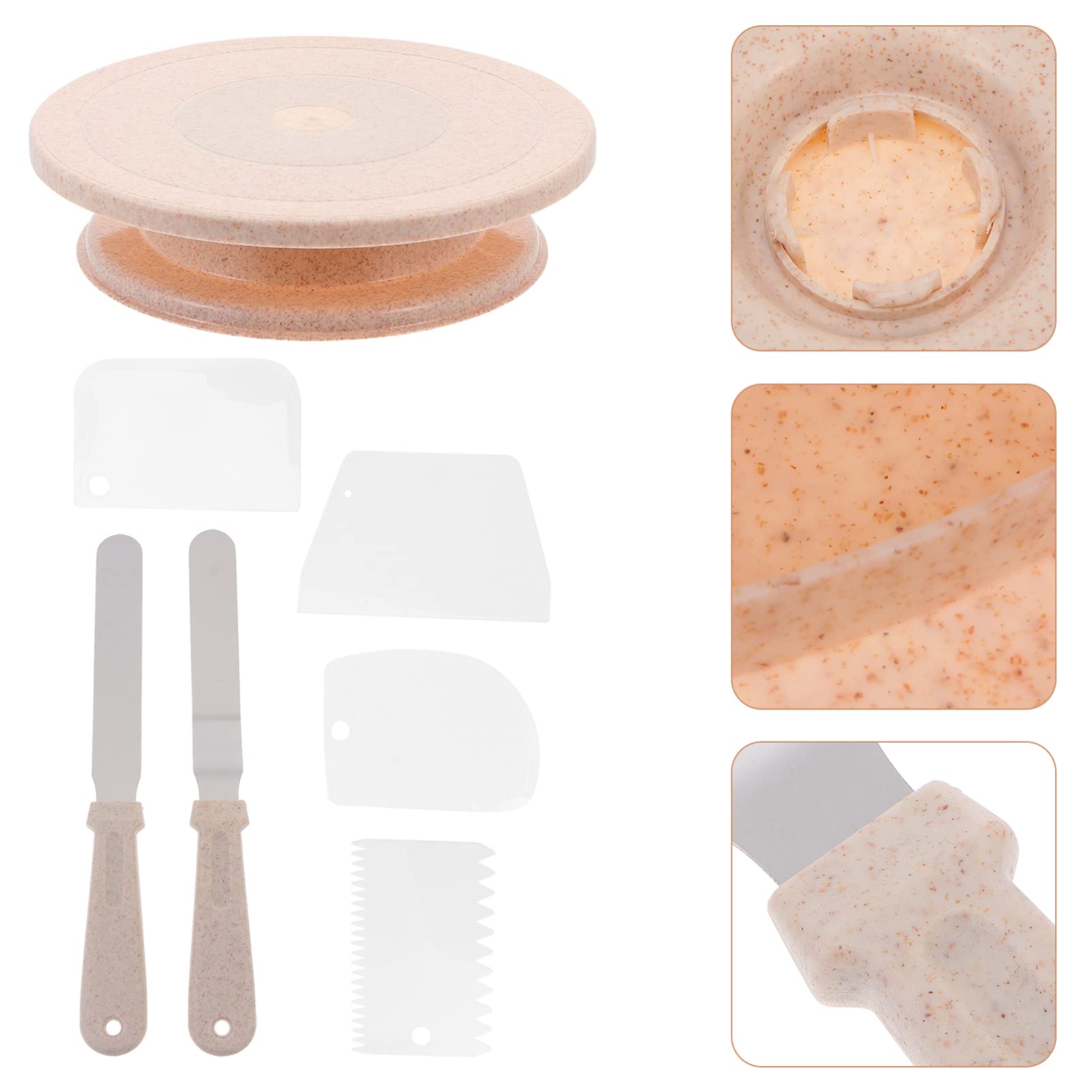 **Hemoton 12-Inch Plastic Cake Decorating Turntable Stand - Revolving Cake Plate for Smooth Icing, Fudge & Fondant - Essential Baking & Cake Decorating Kit for Home Bakers & Professionals (Perfect for Birthday, Wedding & Party Cakes)**