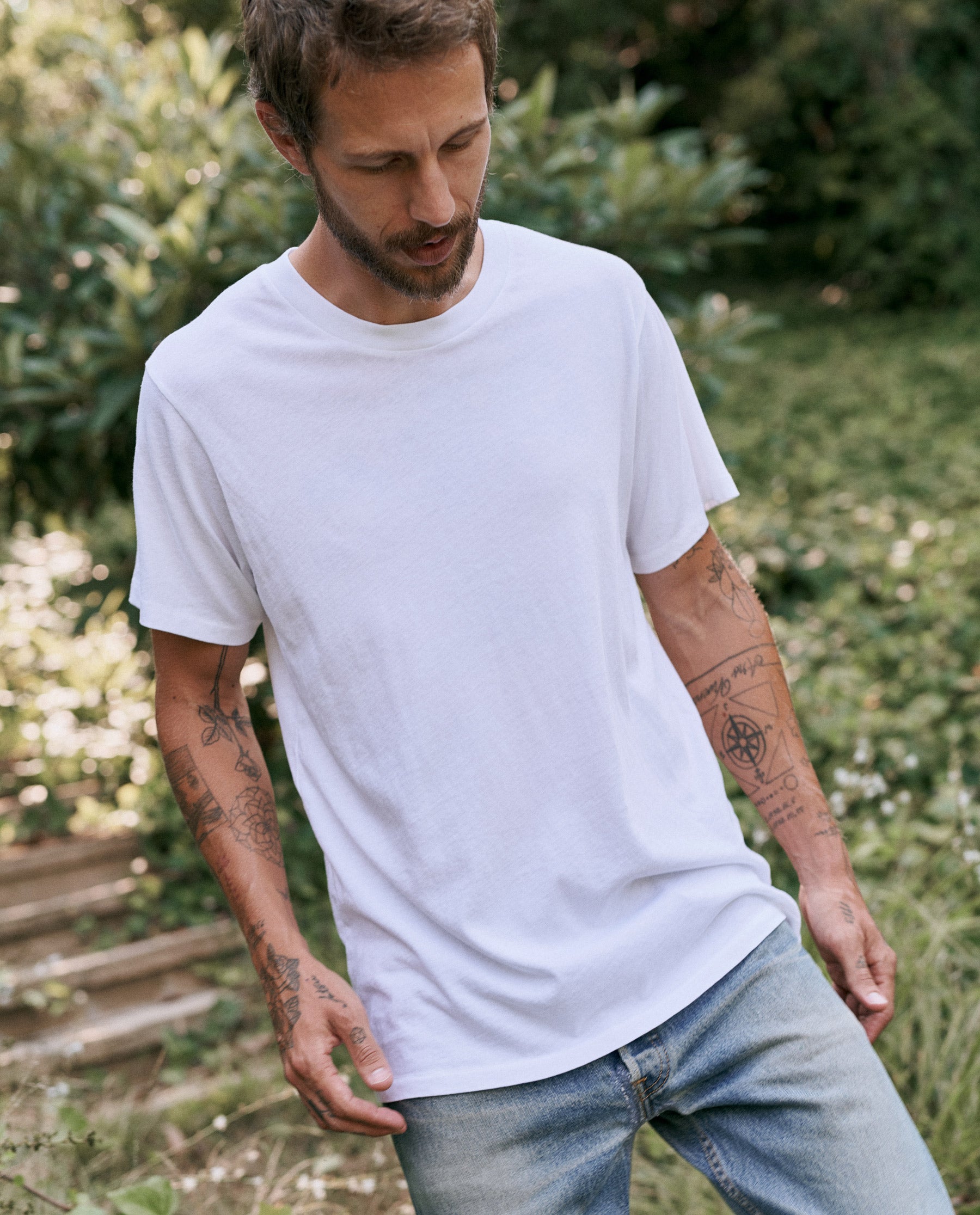 Premium Slim Fit Men's T-Shirt - True White - Soft Cotton Crew Neck Tee for Casual Wear, Layering & Everyday Outfits