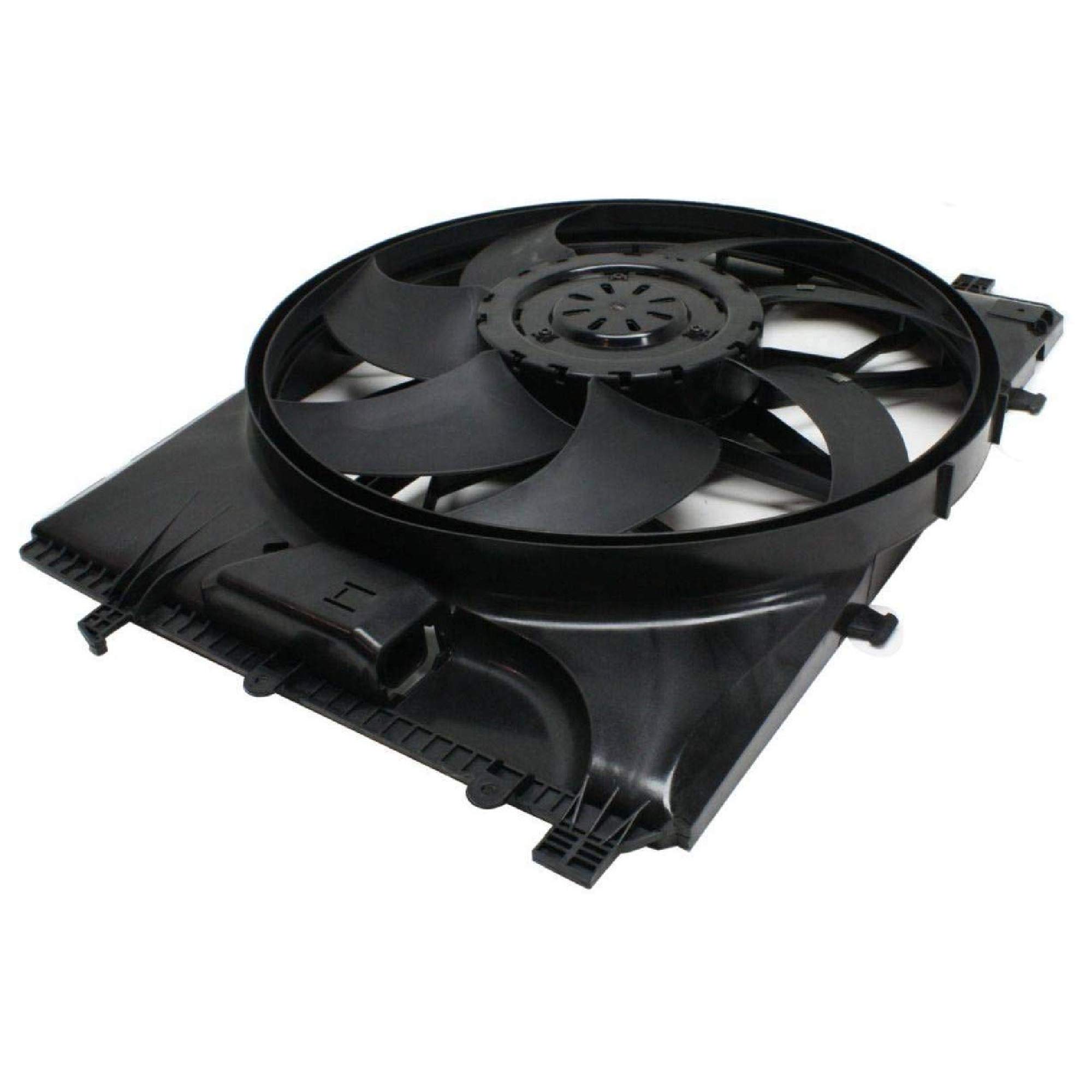 BOXI 621-373 High Performance Brushless Radiator Cooling Fan Assembly - Compatible with Mercedes-Benz W204 C250 C300 C350 C63 AMG, W212 E350 E550 E63 AMG, GLK250 GLK350, SLK250 SLK350 (Replacement for OEM 2045000293) - Perfect for Engine Cooling & Overheating Prevention