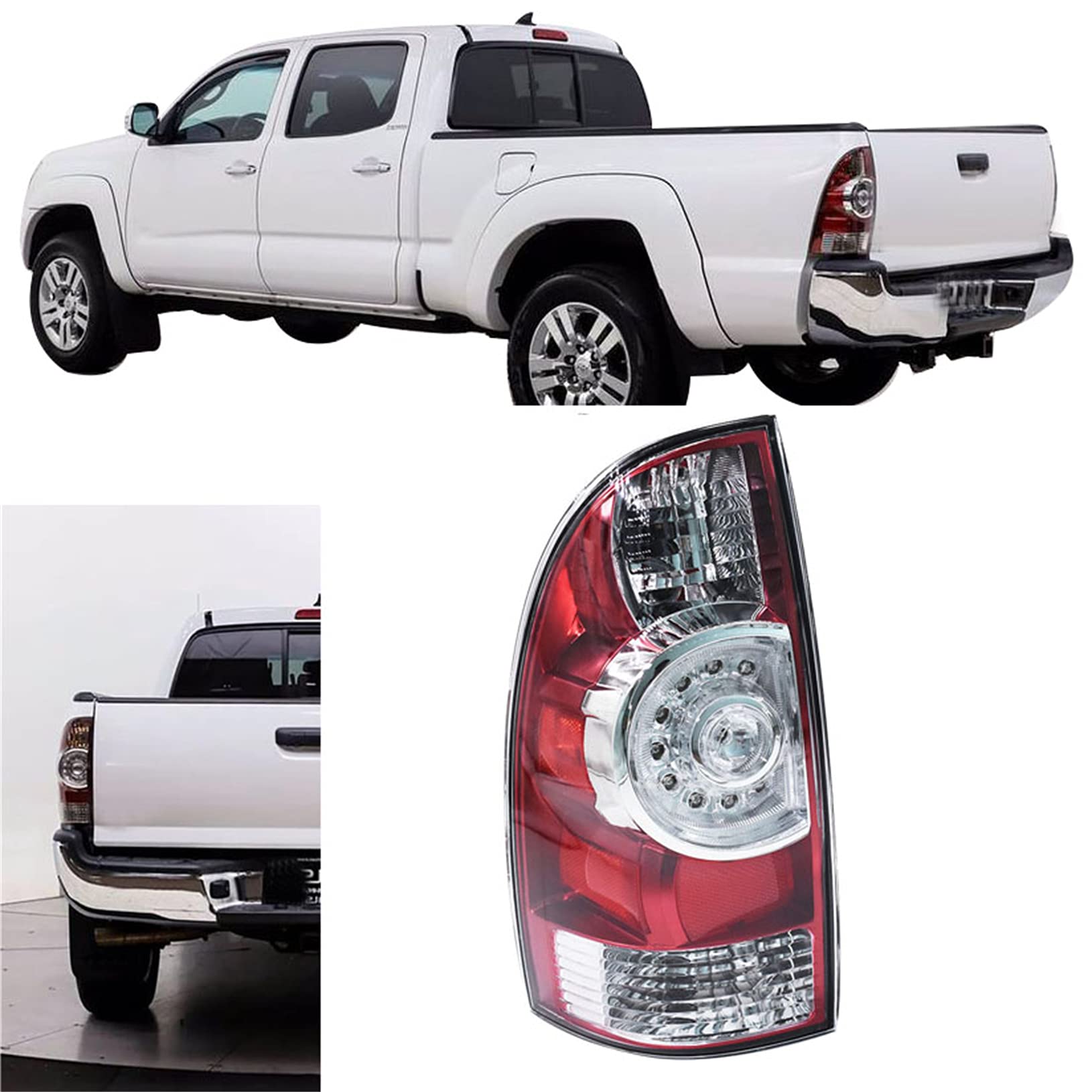 LABLT Driver Side Rear Tail Brake Light Lamp Assembly Replacement for 2005-2015 Toyota Tacoma 81560-04150 - Perfect for Night Driving and Enhanced Vehicle Safety