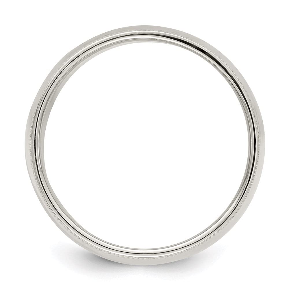 925 Sterling Silver 9mm Half Round Milgrain Band Ring for Women - Elegant Wedding, Engagement & Anniversary Jewelry Gift - Perfect for Bridal, Promise Rings & Special Occasions