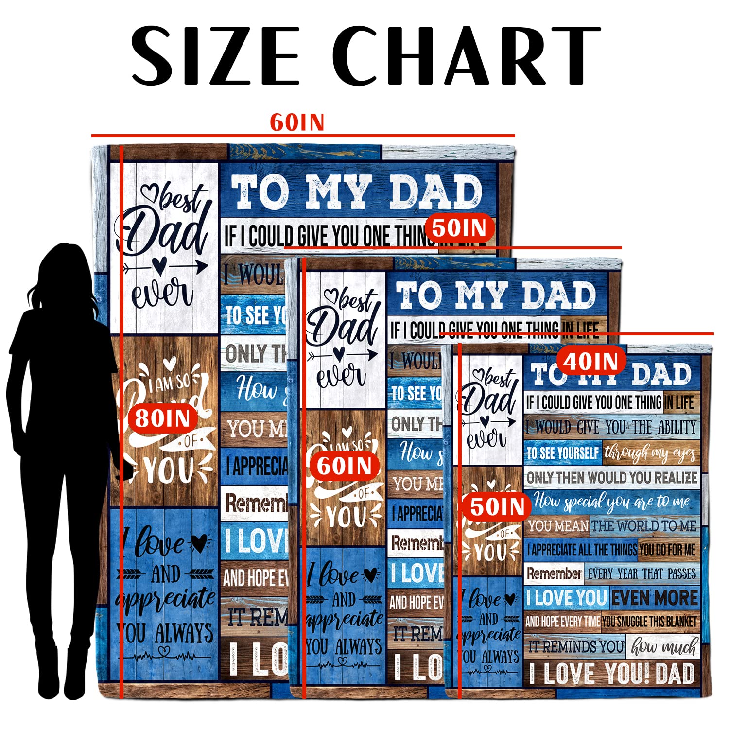 Best Dad Birthday Gift Ideas - Soft Throw Blanket for Bed, Sofa & Lounging (60x80 Inch) - Perfect Present from Daughter or Son - Cozy Home Decor for Father's Day, Christmas & Special Occasions