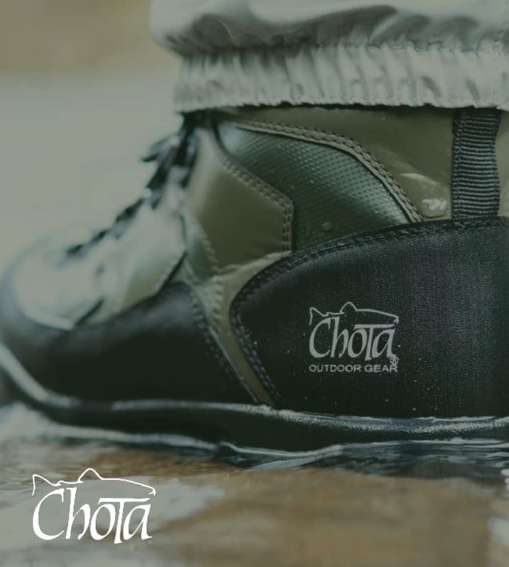 Chota Outdoor Gear Rough Ridge Rubber & Cleatable Felt Sole Wading Boots - Waterproof Fishing Boots for Stream & River Adventures