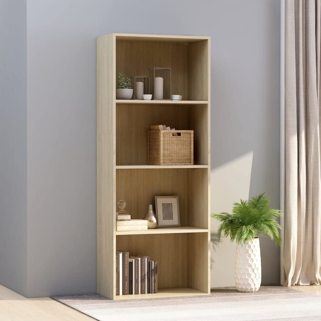 4-Tier Book Cabinet Sonoma Oak 23.6