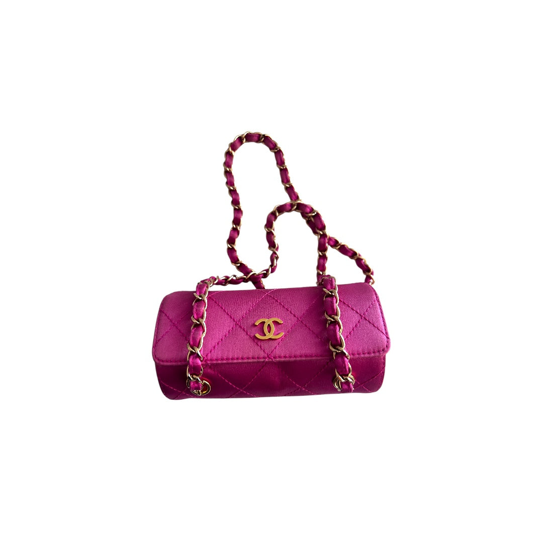 Vintage Chanel Pink Satin Mini Bag - Luxury Crossbody Purse for Women, Elegant Evening Clutch, Perfect for Parties, Weddings & Special Occasions