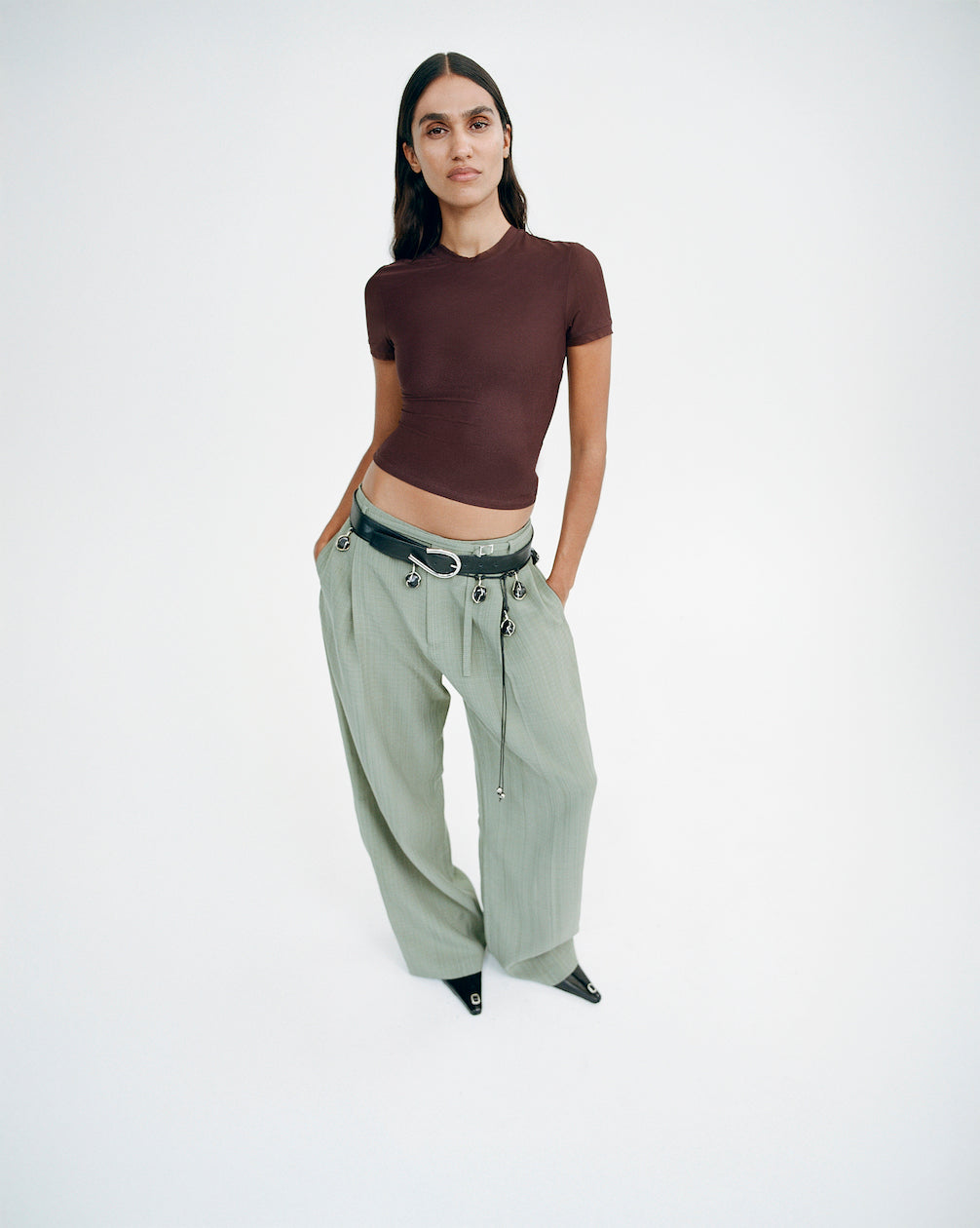Evanthe High Waisted Belted Trousers for Women - Stylish & Comfortable Office Pants - Perfect for Business Casual & Workwear Outfits