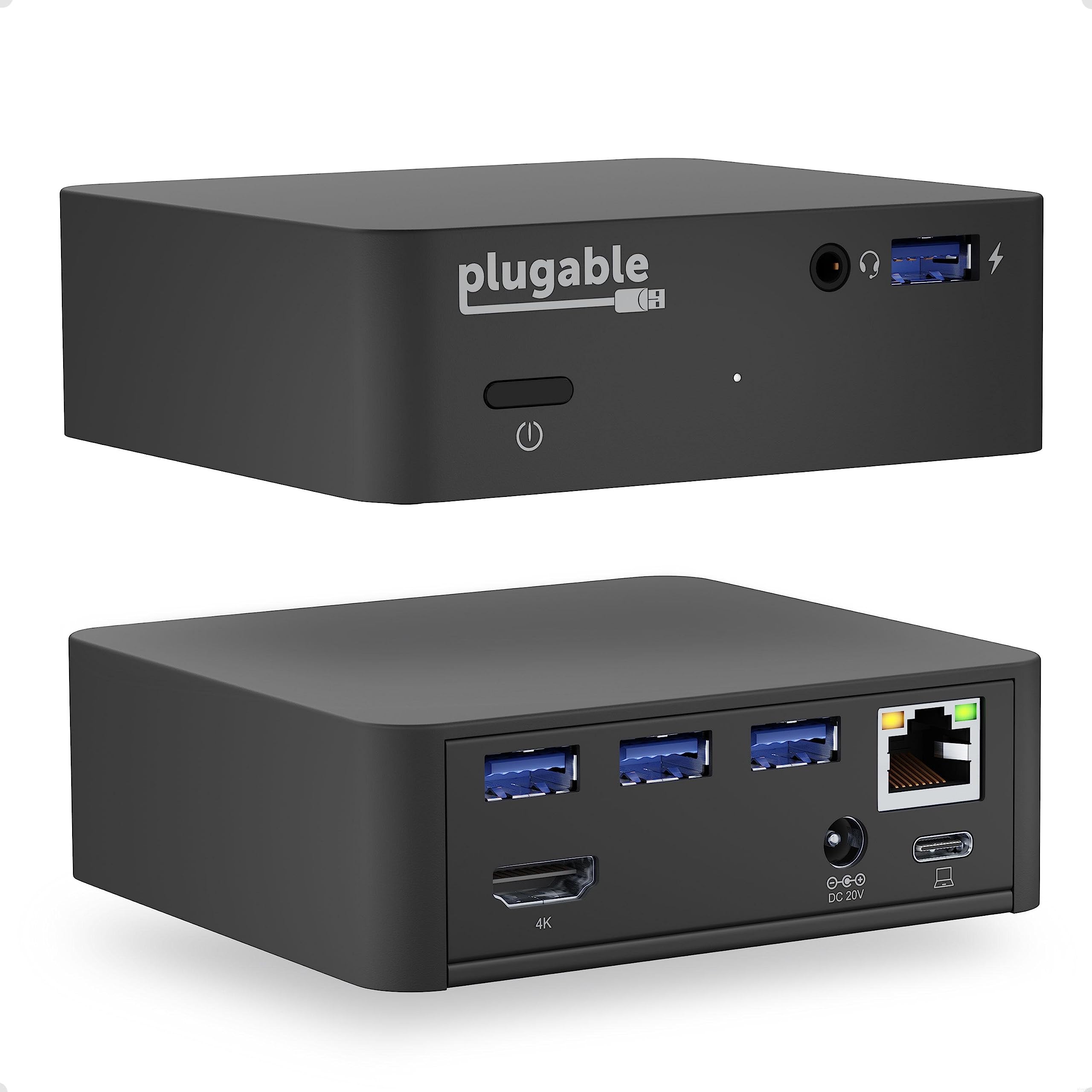Plugable USB C Docking Station with 85W Charging | Thunderbolt 4/3 & USB4 Compatible | VESA Mount | HDMI 4K@30Hz, Ethernet, 4x USB 3.0 Ports | Works with MacBook, Windows & Chromebook Laptops | Perfect for Home Office, Gaming & Multi-Monitor Setup