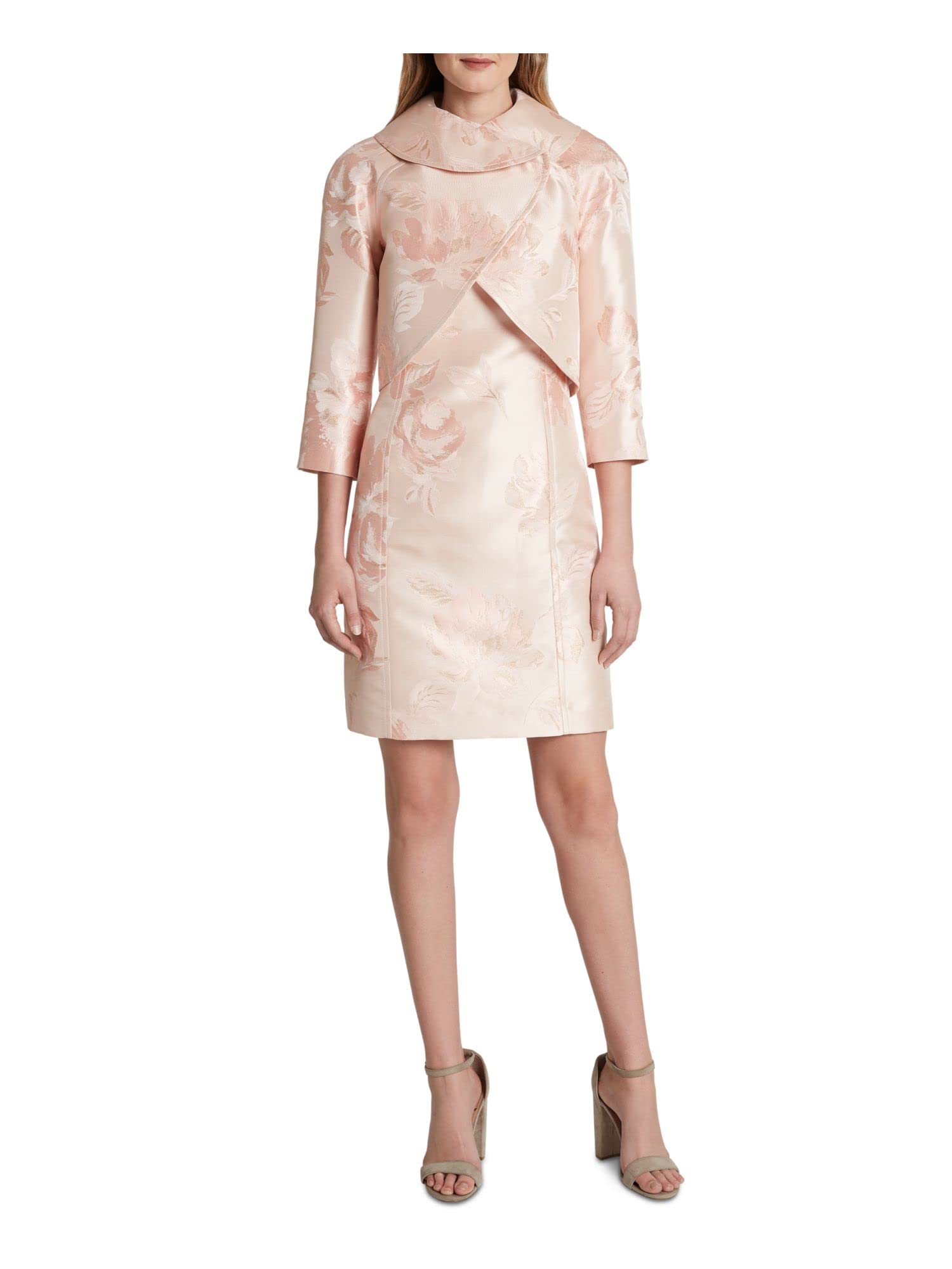 Tahari ASL Women's Floral Print Wrap Jacket & Dress Set - Elegant Spring Outfit for Work, Wedding & Special Occasions