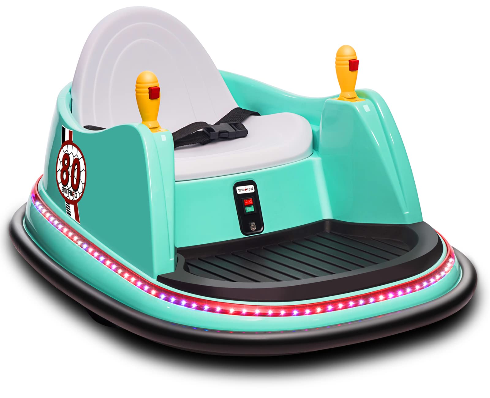 OTTARO 6V Electric Ride-On Bumper Car for Kids - Remote Control, 360° Spin, Music & LED Lights - Green Battery-Powered Toy Car for Indoor/Outdoor Play, Birthday Gifts & Family Fun