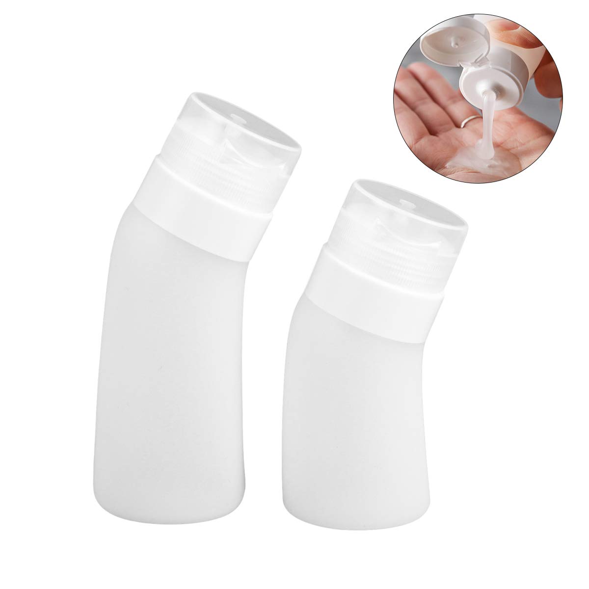 EXCLUZO 2-Pack Silicone Travel Bottles for Shampoo, Shower Gel & Toiletry (60ml & 90ml, Transparent) - Leak-Proof Refillable Containers for Women's Travel, Gym, Camping & Outdoor Activities