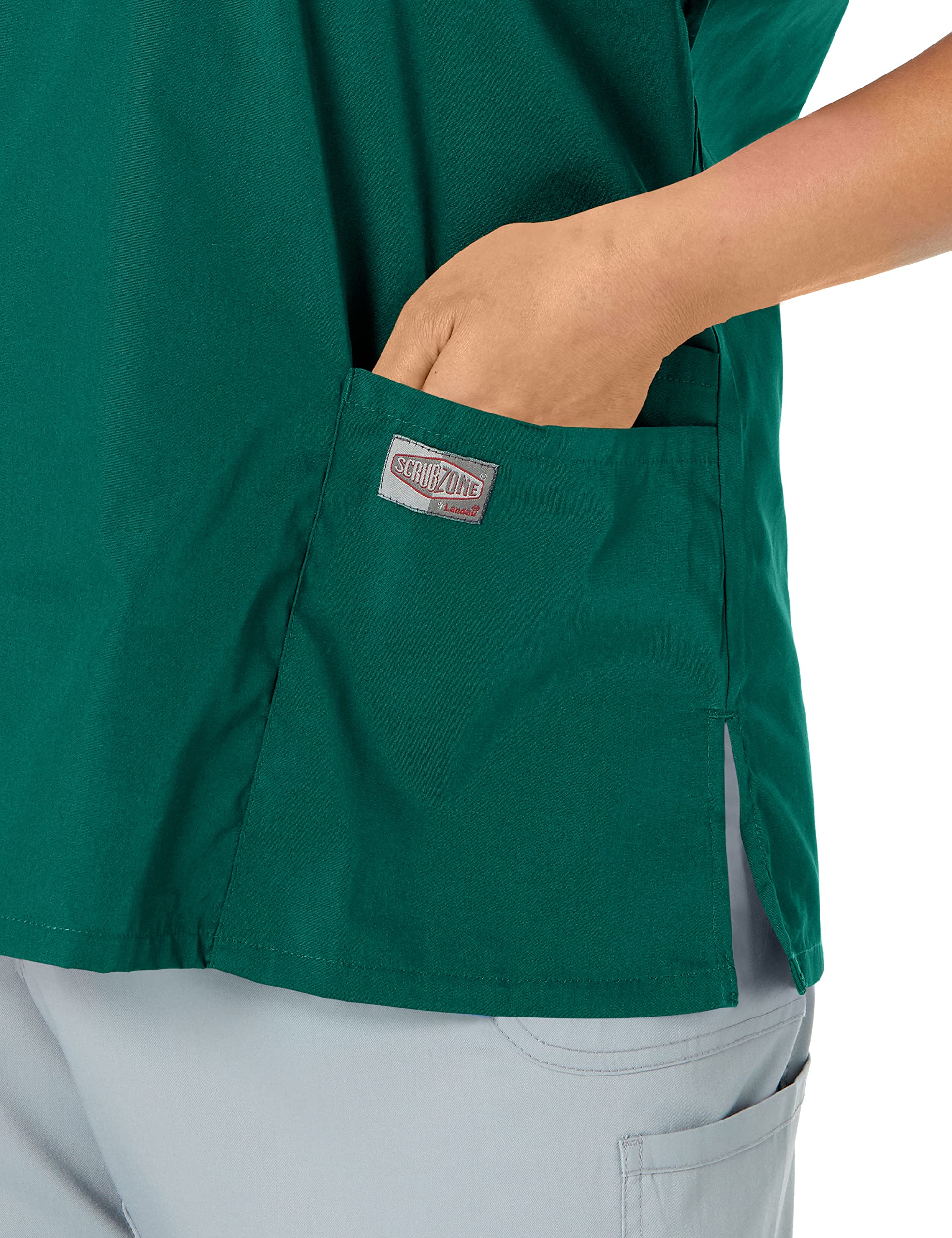 Landau Scrub Zone Relaxed Fit 2-Pocket V-Neck Scrub Top for Women 70221 - Comfortable Medical Uniform for Nurses & Healthcare Professionals - Perfect for Hospitals, Clinics & Long Work Shifts